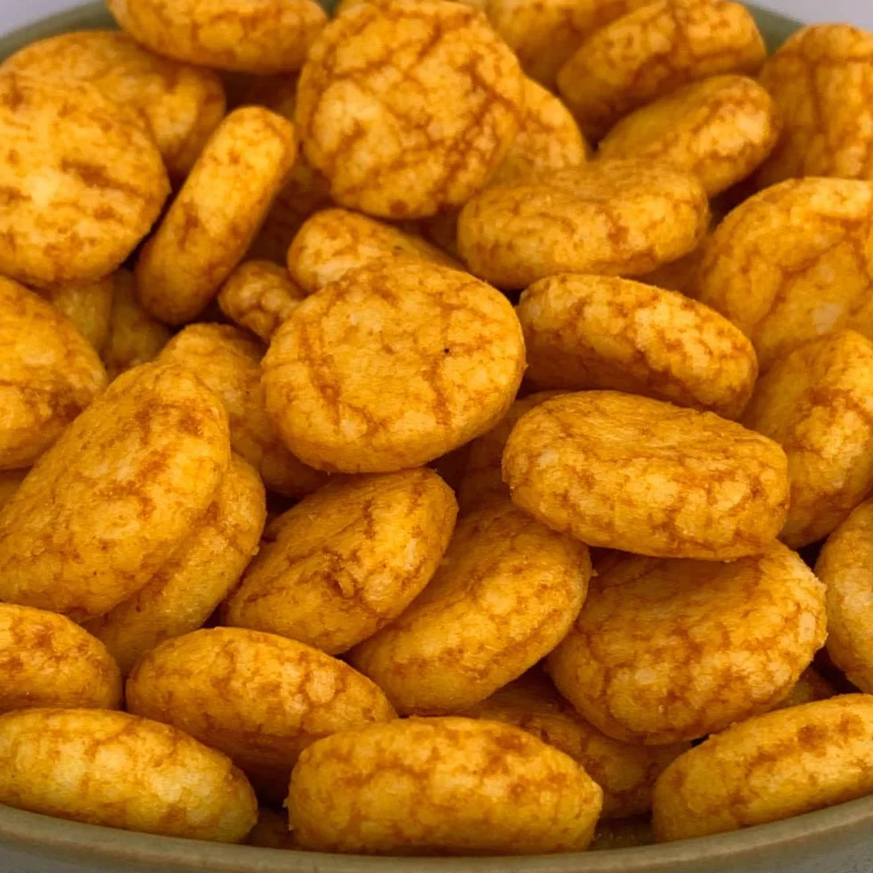 NULTHY 500g - Galletas de Arroz al Curry, Snack Crujiente Aromático, Aperitivo Exótico