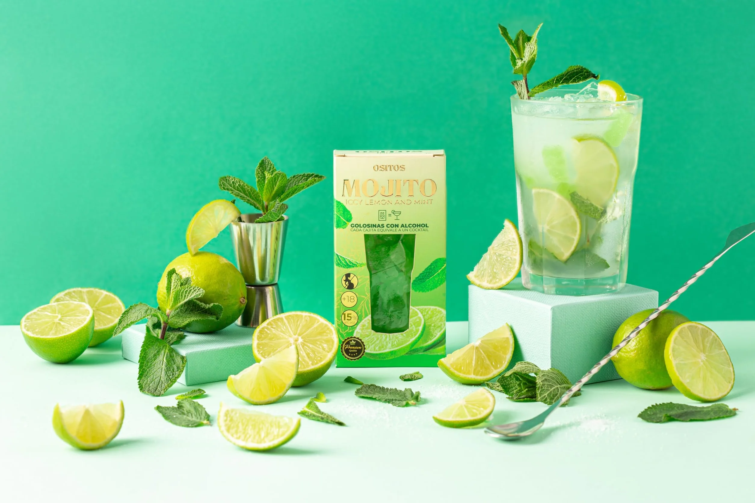 OSITOS Mojito - Cocktail comestible. Cada cajita equivale como un cocktail en volumen de alcohol.