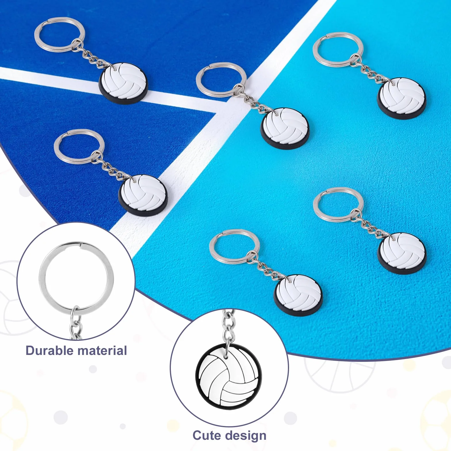Gosknor 20 Llaveros de Voleibol Deportivos Regalos para Equipo Fiestas Deportivas