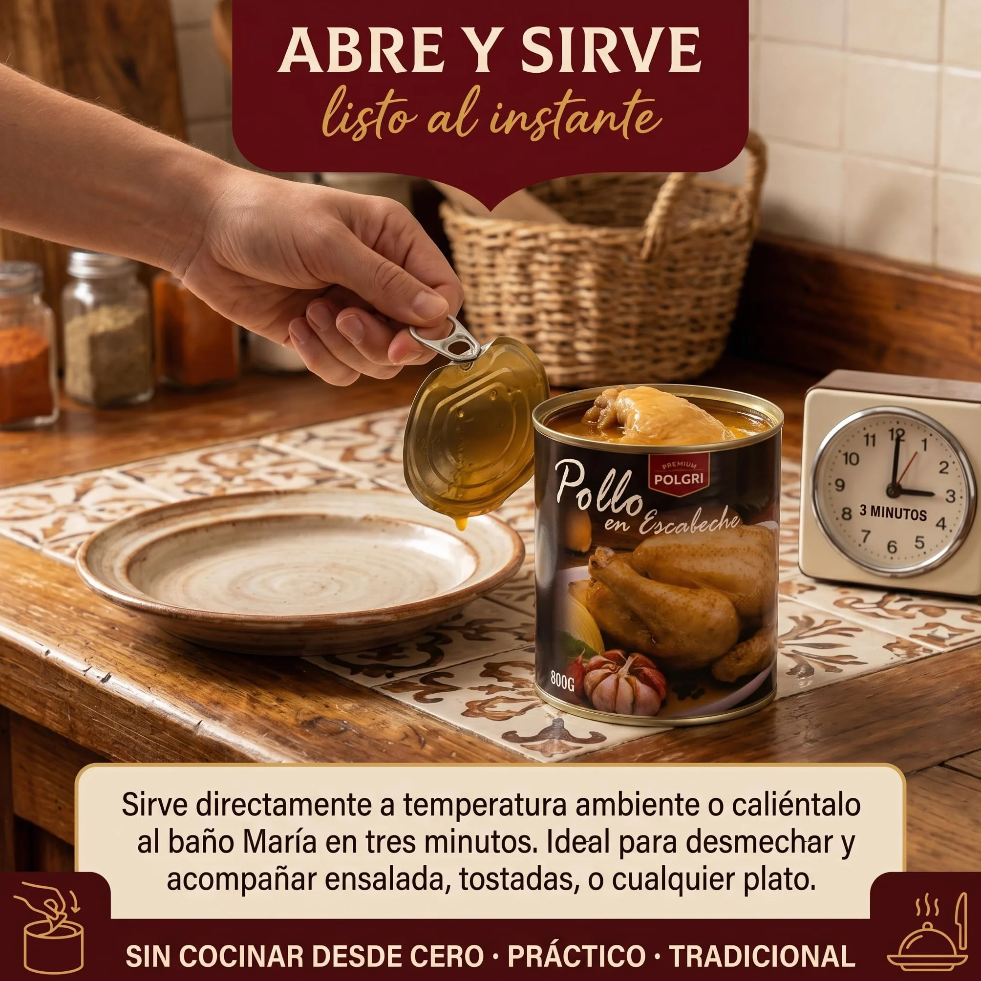 Pollo en Escabeche Polgri 800 grs. x 3 unds.