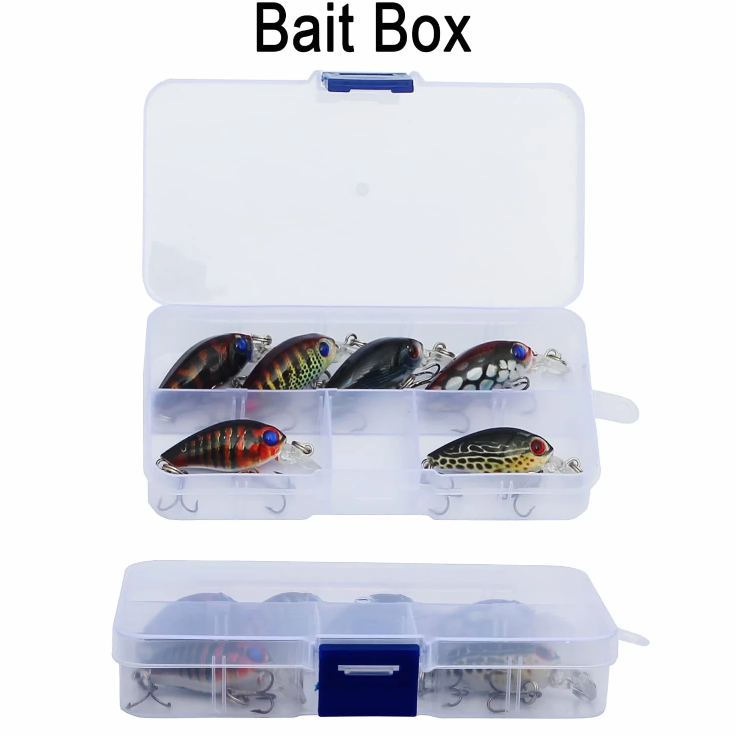 Señuelos de Pesca Crankbaits Flotantes 3D con Anzuelos Triples para Trucha Lubina Lucio