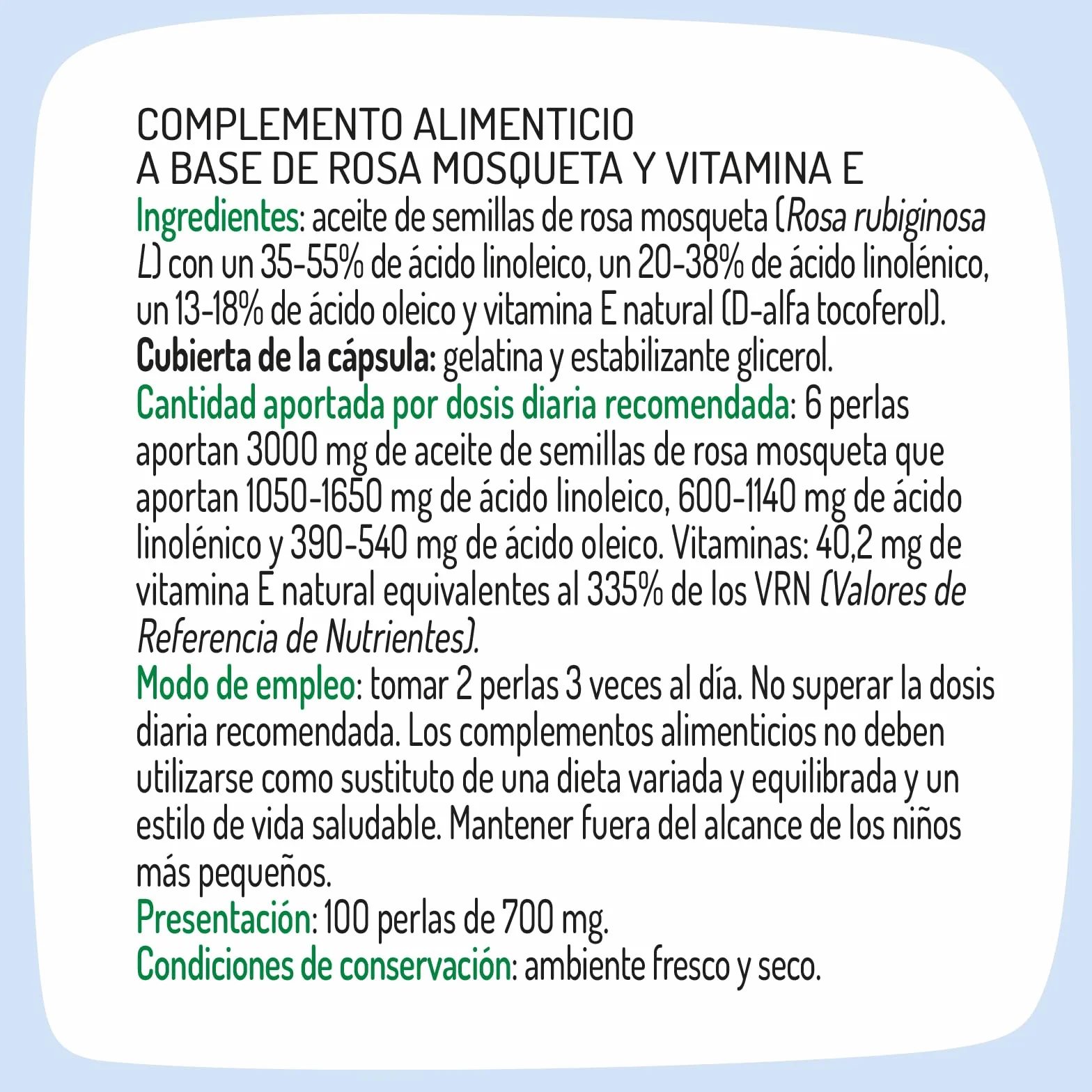 El Granero Integral - Rosa Mosqueta - 100 Perlas - Elaborado a Base de Aceite de Rosa Mosqueta y Vitamina E - Efecto Antioxidante - Ayuda a Regenerar la Piel