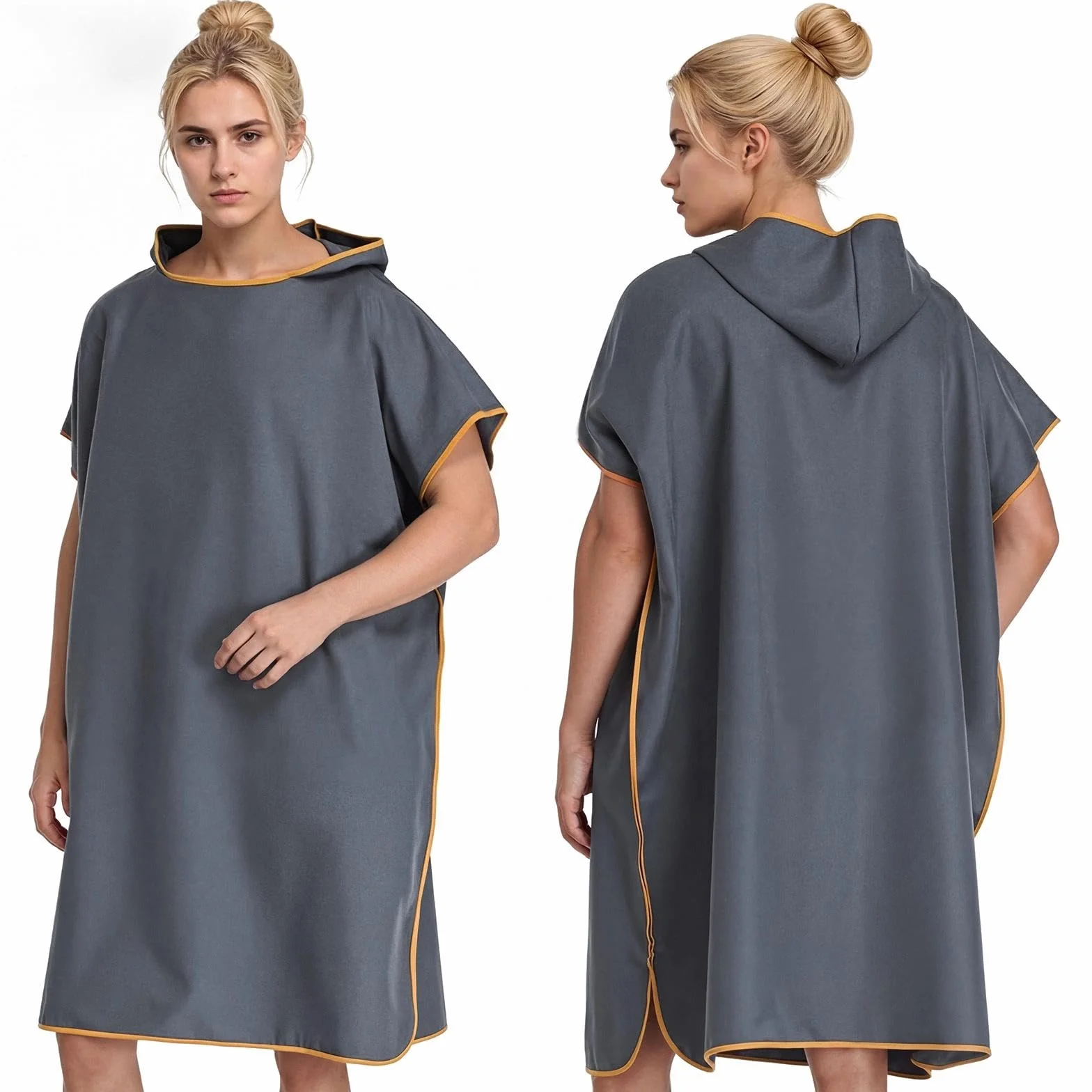 Poncho de Toalla con Capucha Microfibra Secado Rapido 110x90 cm para Playa Natacion Adultos Unisex