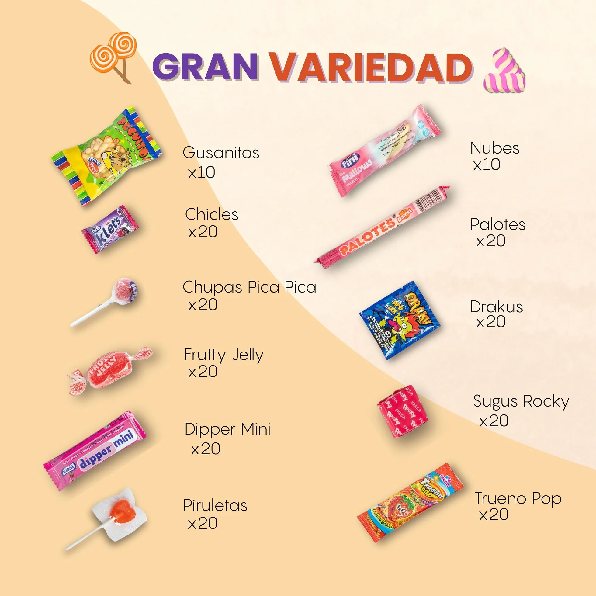 Mega Pack 200 Chuches y Golosinas Golominas Gusanitos | Caramelos Surtidos Envuelto Individualmente | Ideal para Cumpleaños, Piñatas, Fiestas Infantiles y Navidad | Hasta 20 Bolsas