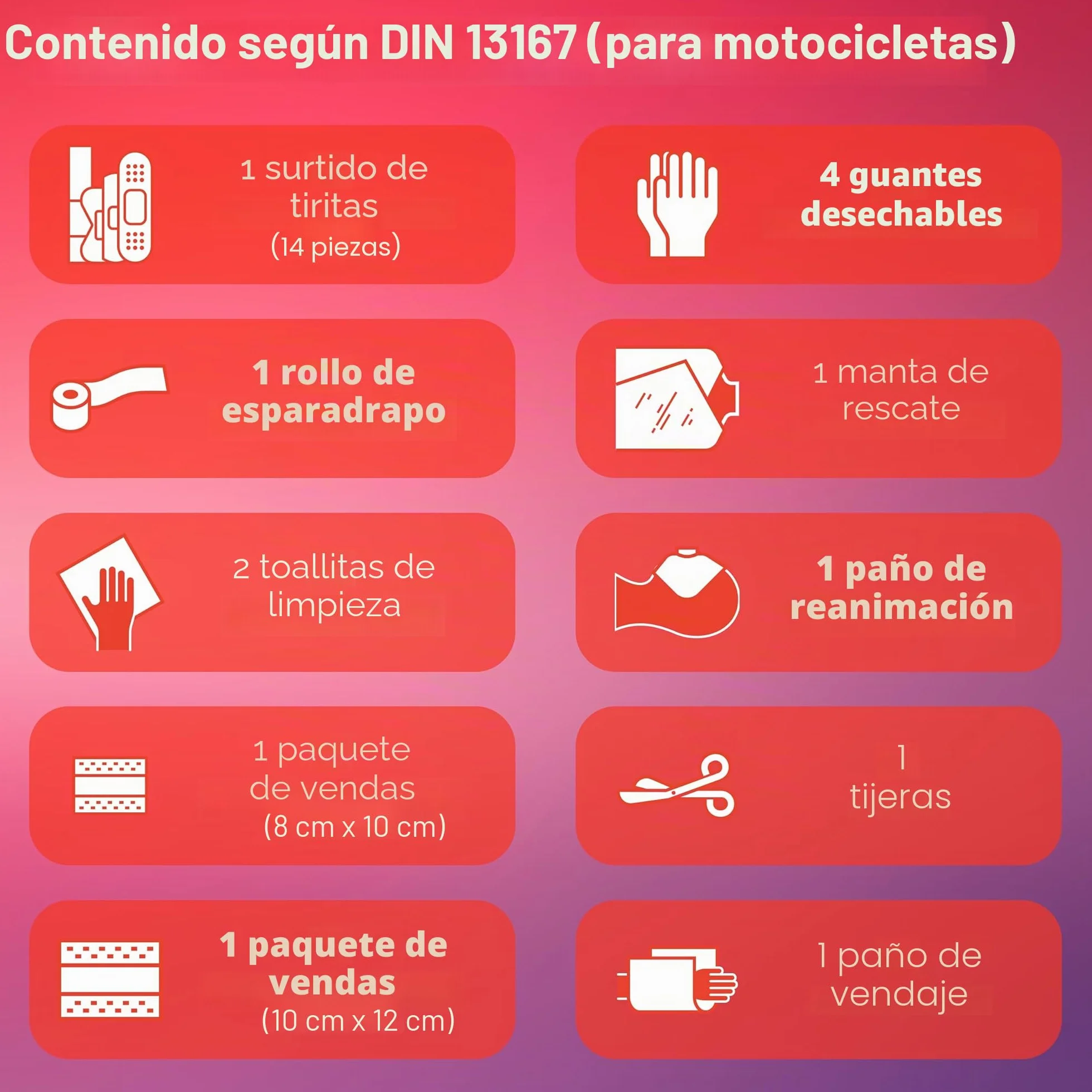 PURAHELP Botiquin Moto Kit Emergencia DIN 13167