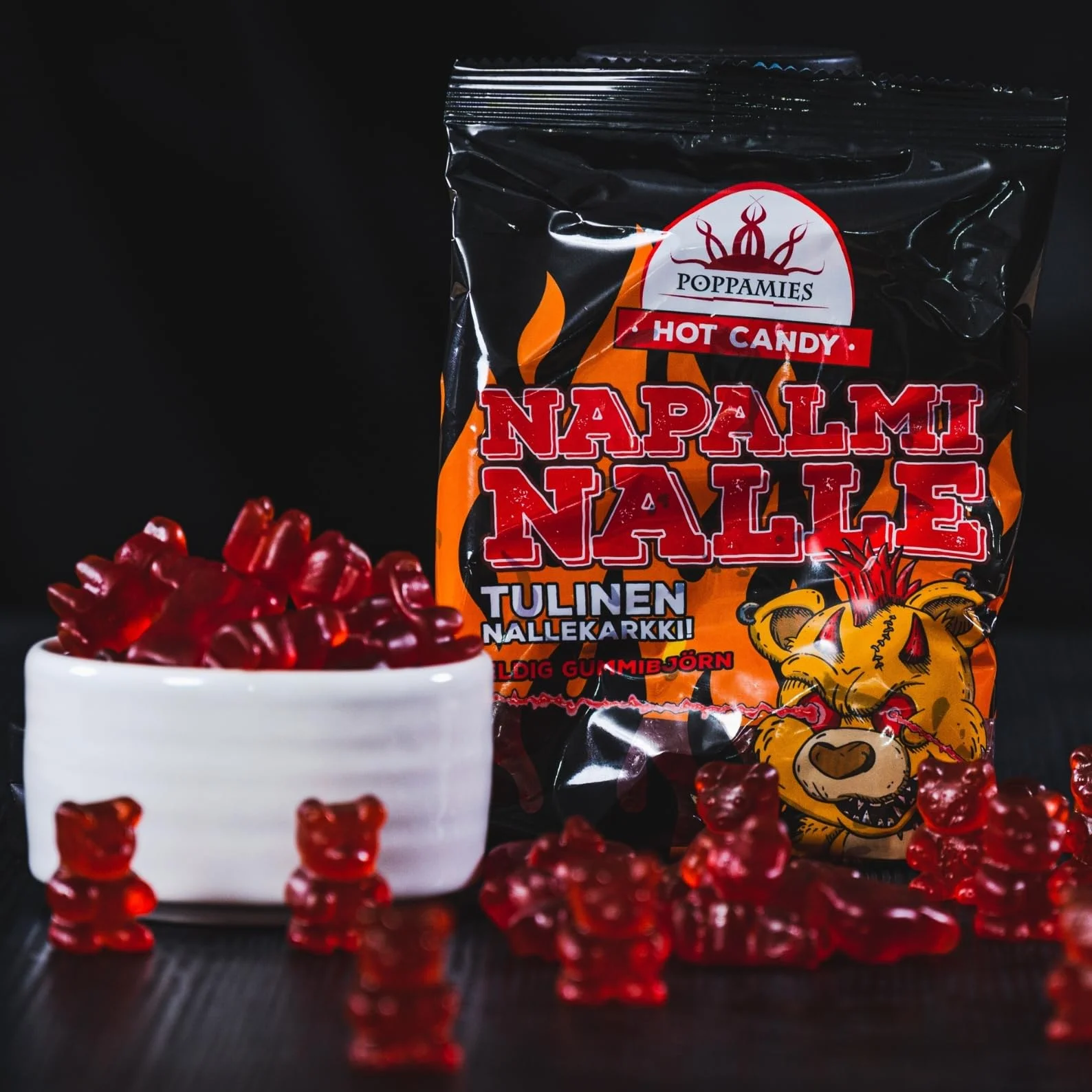 NapalmiNalle Gomitas picantes de osito Chili Fruit Gums Sweets 125 g Sin gluten vegano