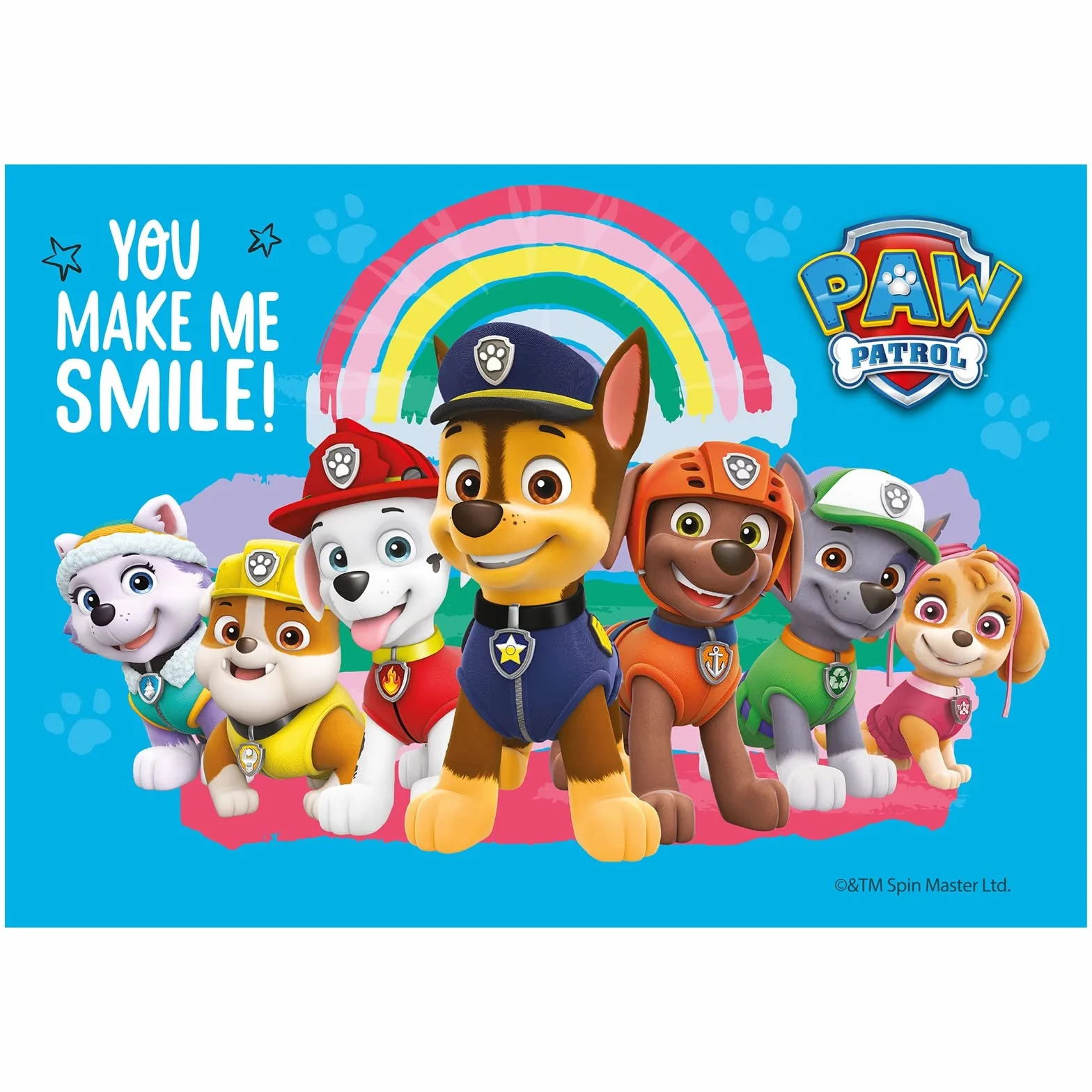 Dekora, Patrulla Canina, Oblea Comestible, Decoración de Tartas de Cumpleaños, Personajes Infantiles: Chase, Marshall, Skye, Everest y Rubble, Imagen para Tarta Cuadrada, A5