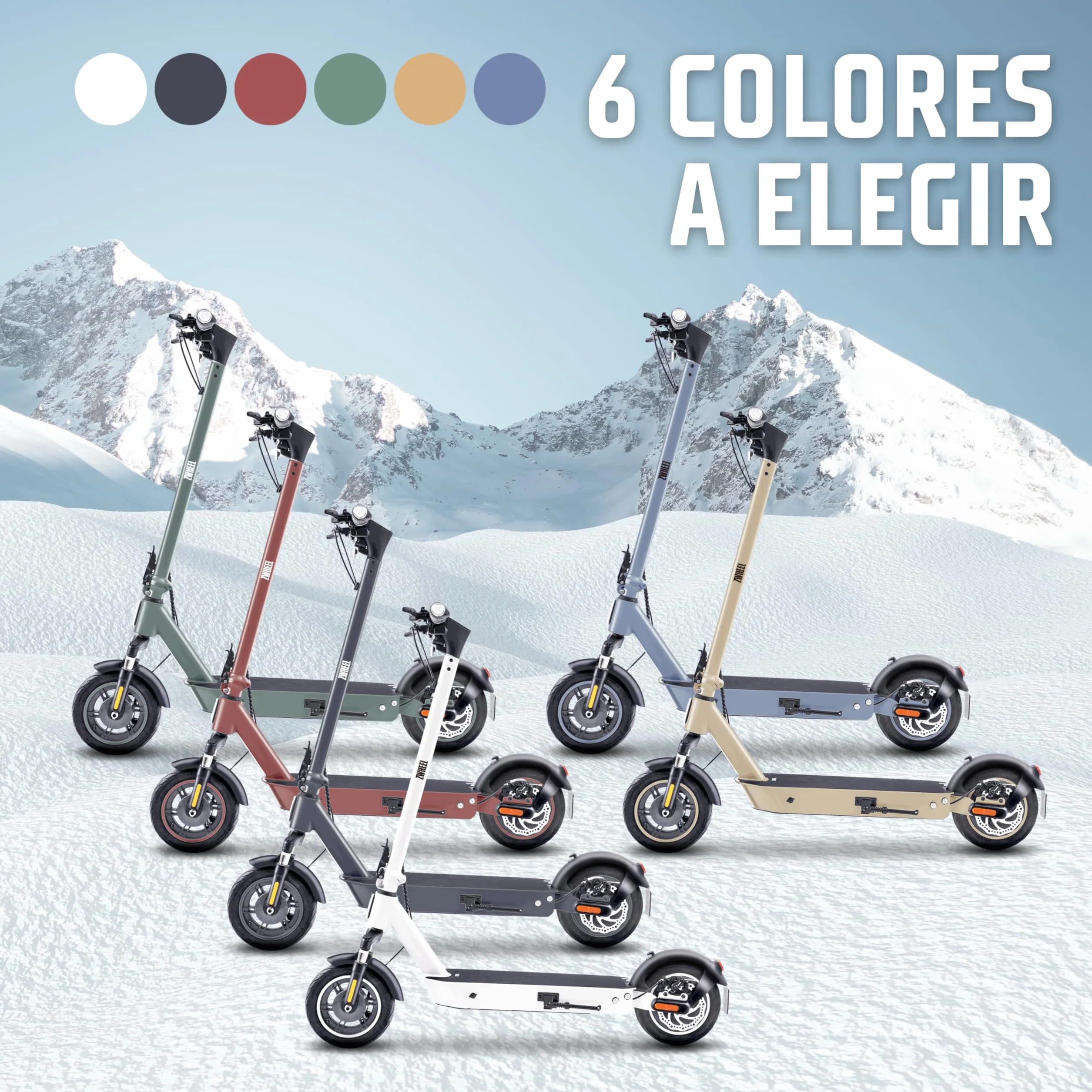 Patinete Eléctrico Adultos Homologado DGT 800W 50km Autonomía IP54 Ruedas 10" Llave NFC Intermitentes Doble Suspensión Frenos AER