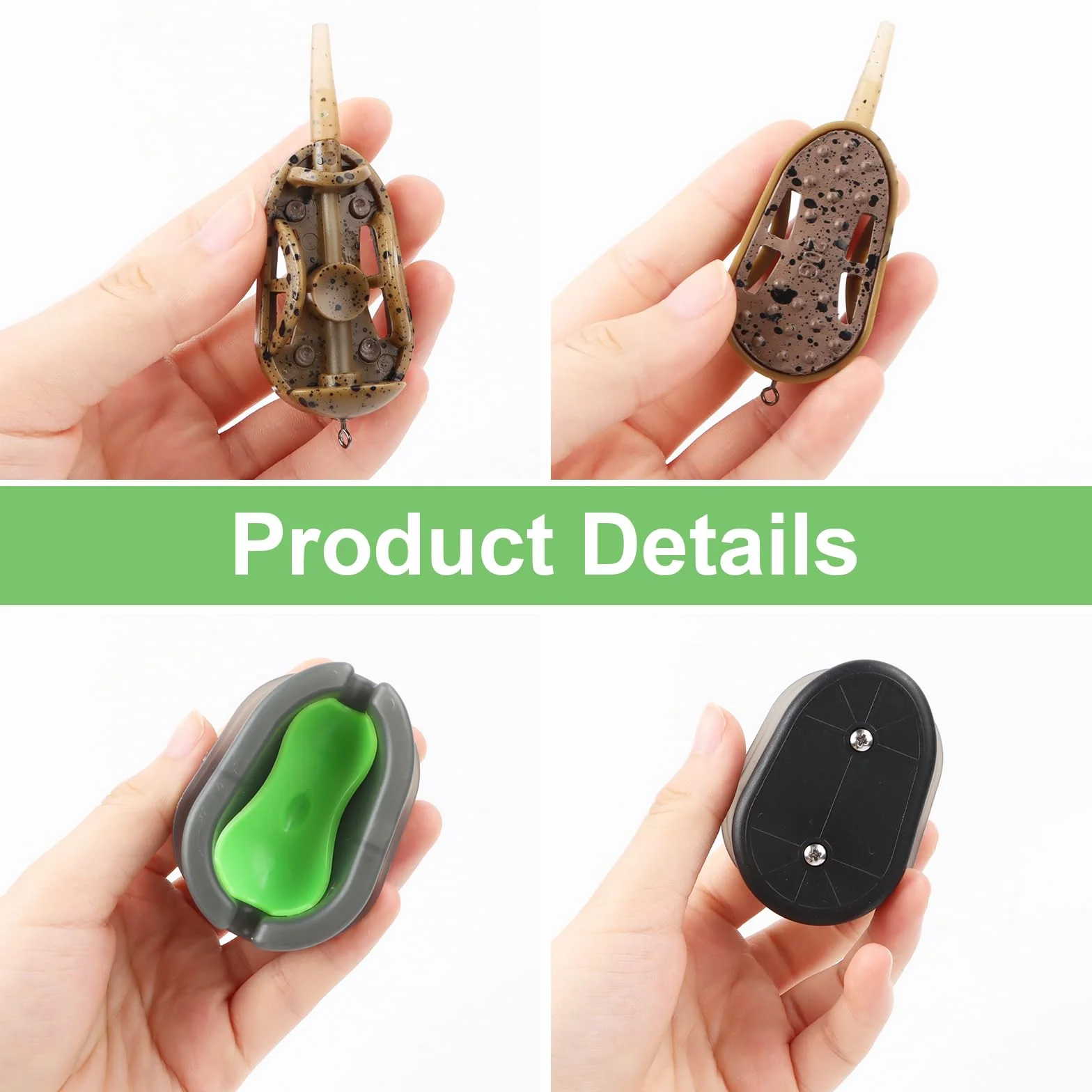 Method Feeder Juego de 3 accesorios de pesca 4 en 1 para carpa