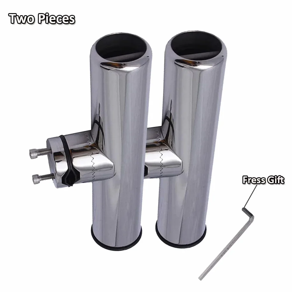 AMYSPORTS Soporte Cañas de Pescar Inoxidable para Barco Rieles 3/4" a 1" 19 mm a 25 mm