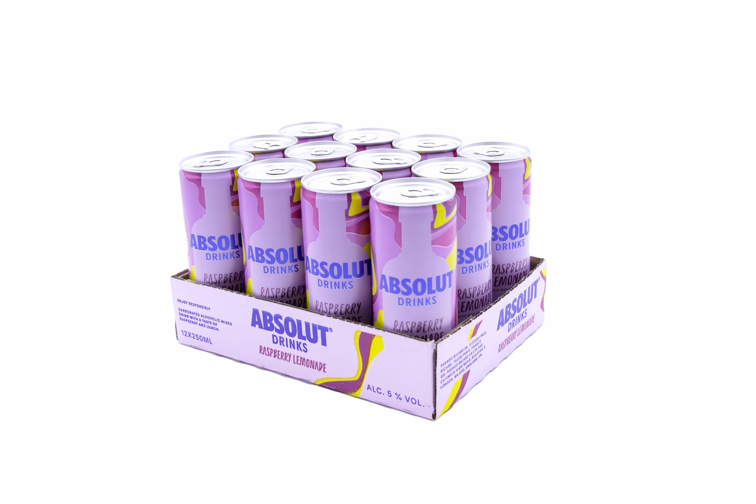 Absolut Raspberry Lemonade REDI Cóctel 12 unidades - 250 ml