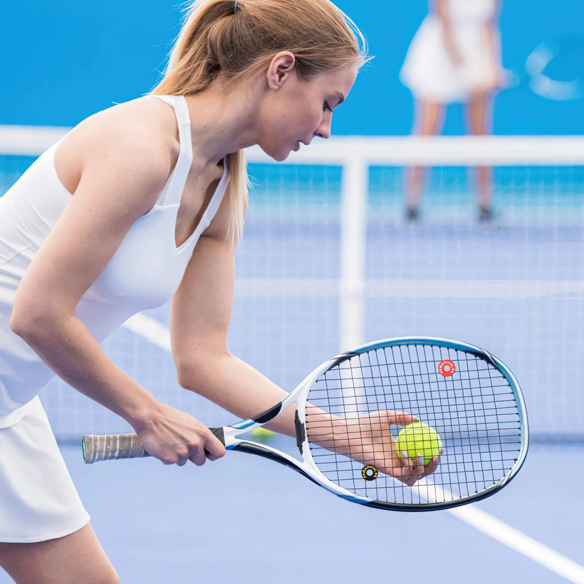 Amortiguador Raqueta Tenis Antivibradores Silicona con Letras 8 Piezas