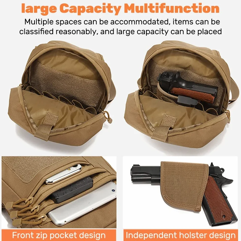 ACEXIER Bolso de hombro táctico militar oculto para pistola funda llevar bolsa acampar caza