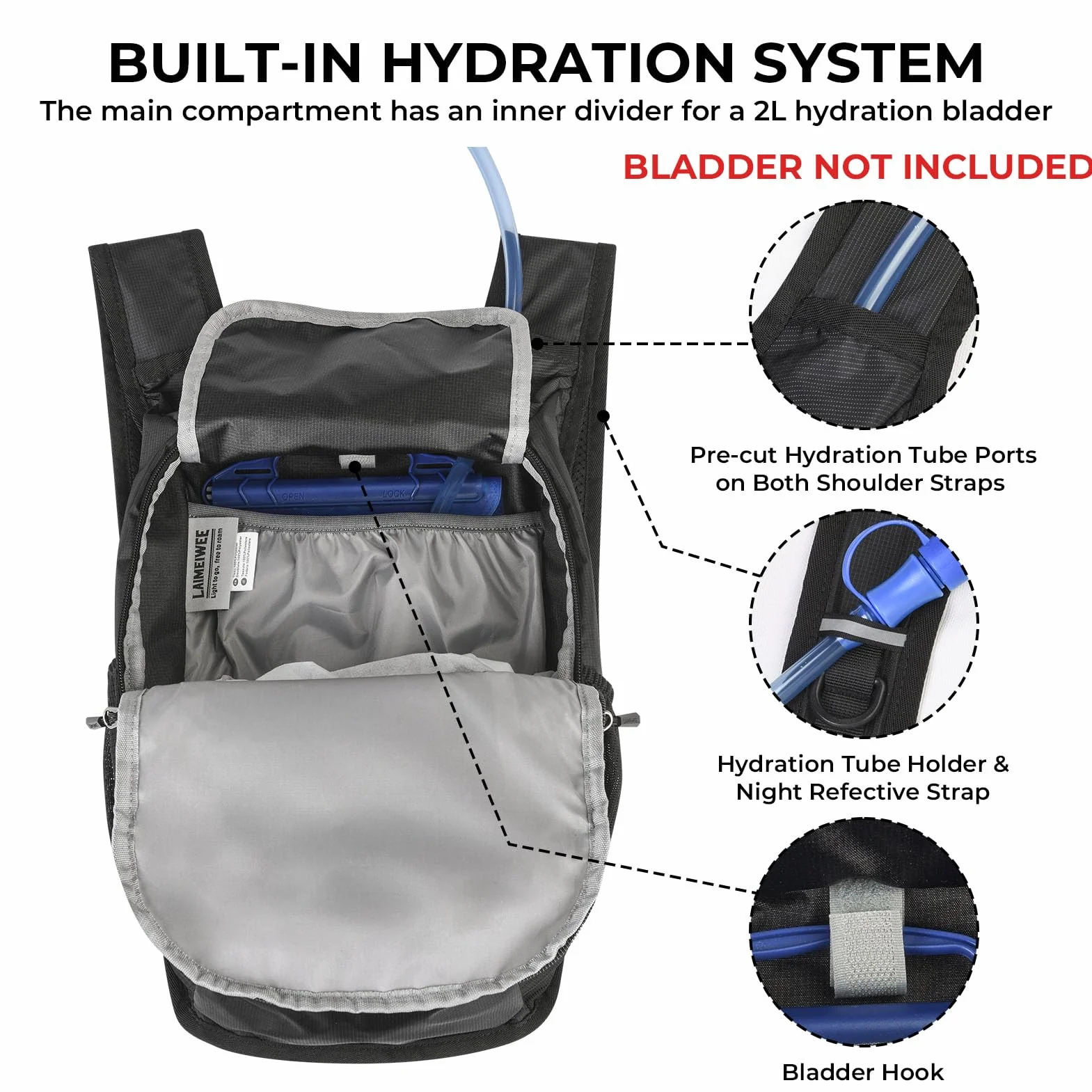 Mochila de senderismo plegable 13 L ligera para viajes un día