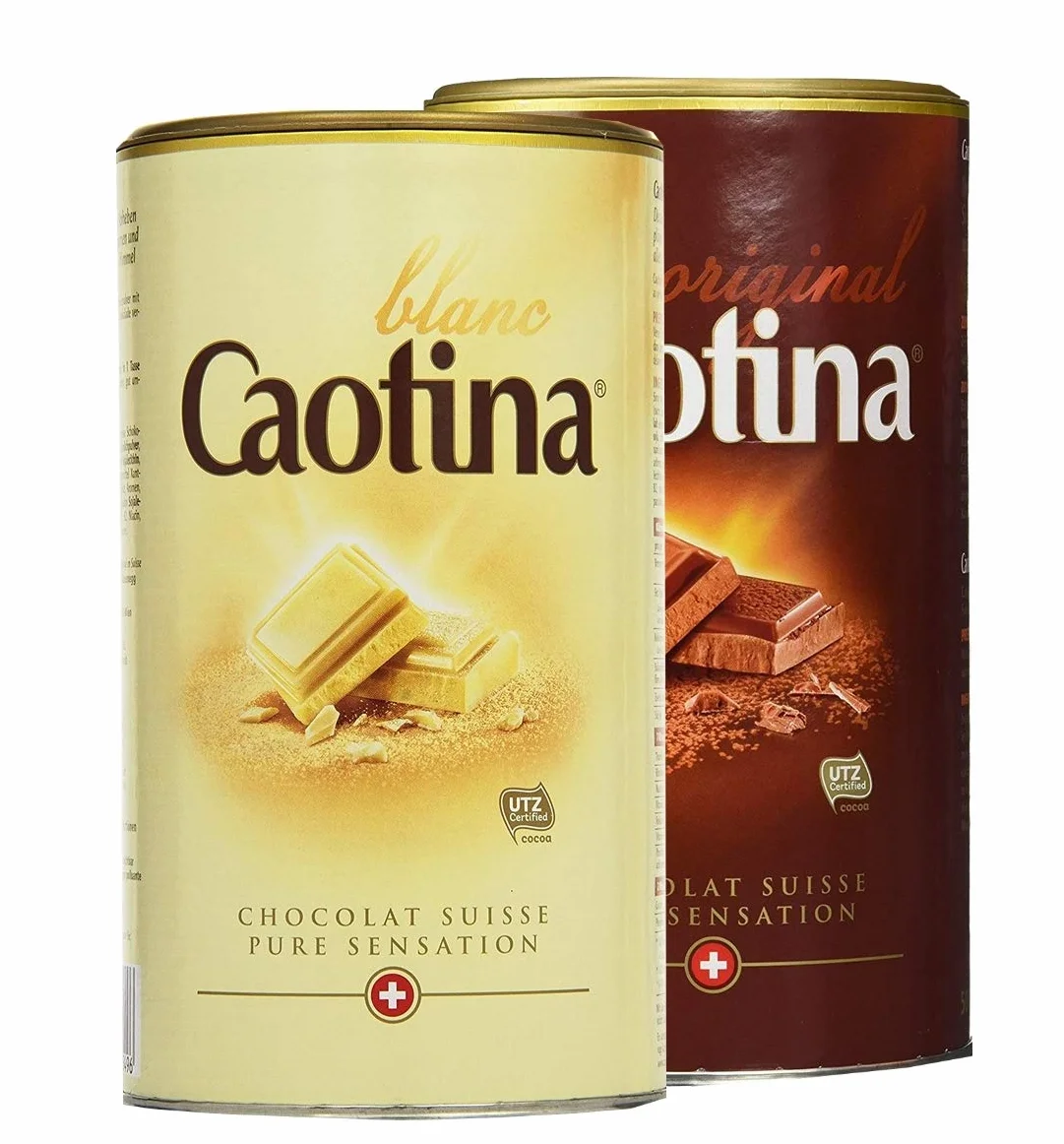 Caotina Original Chocolate Tin White + Milk, 2 Pack (2x500g)