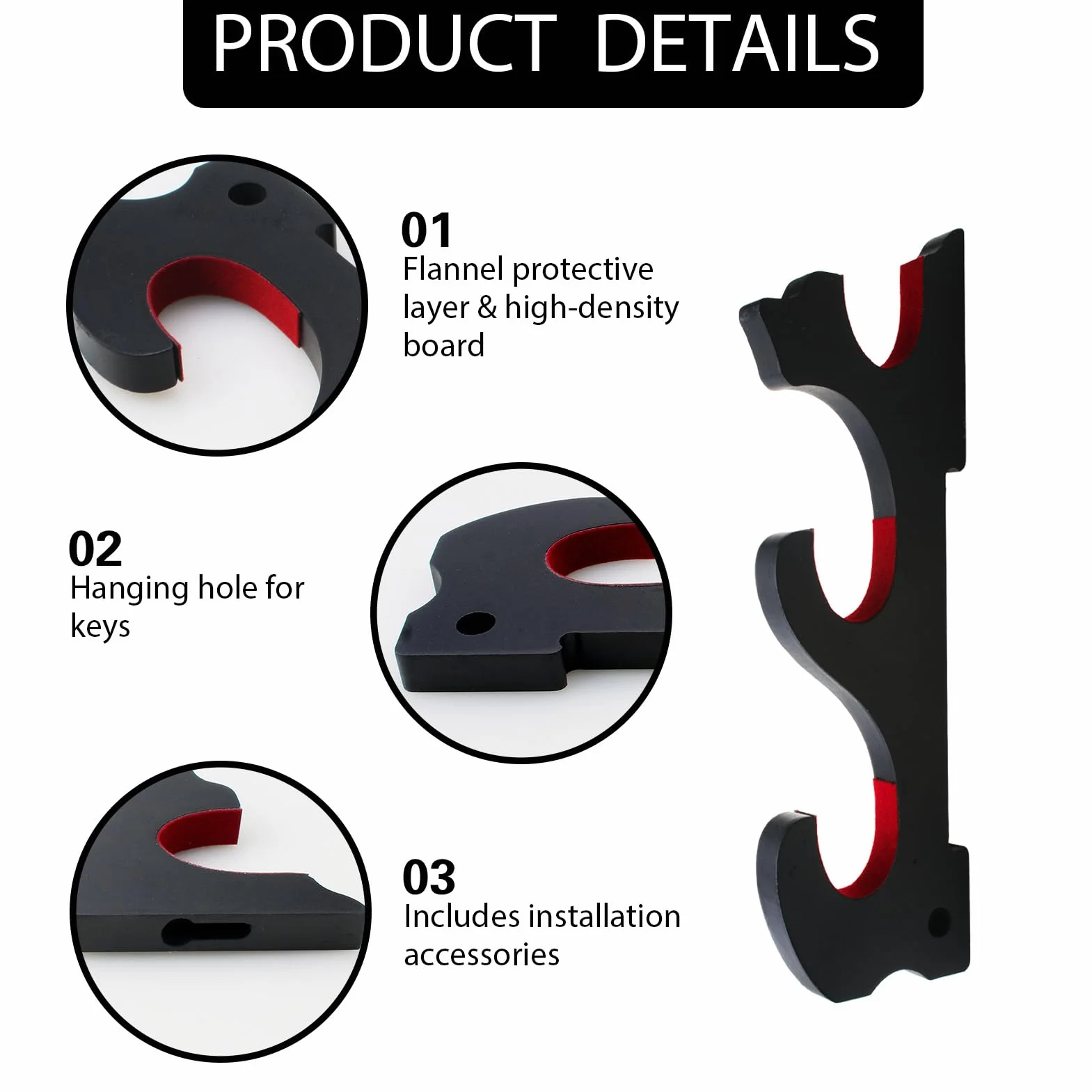 Soporte para Katana 3 Niveles Estante de Pared Madera Exhibición Espada Organizador Vertical Sable Wakizashi Tanto
