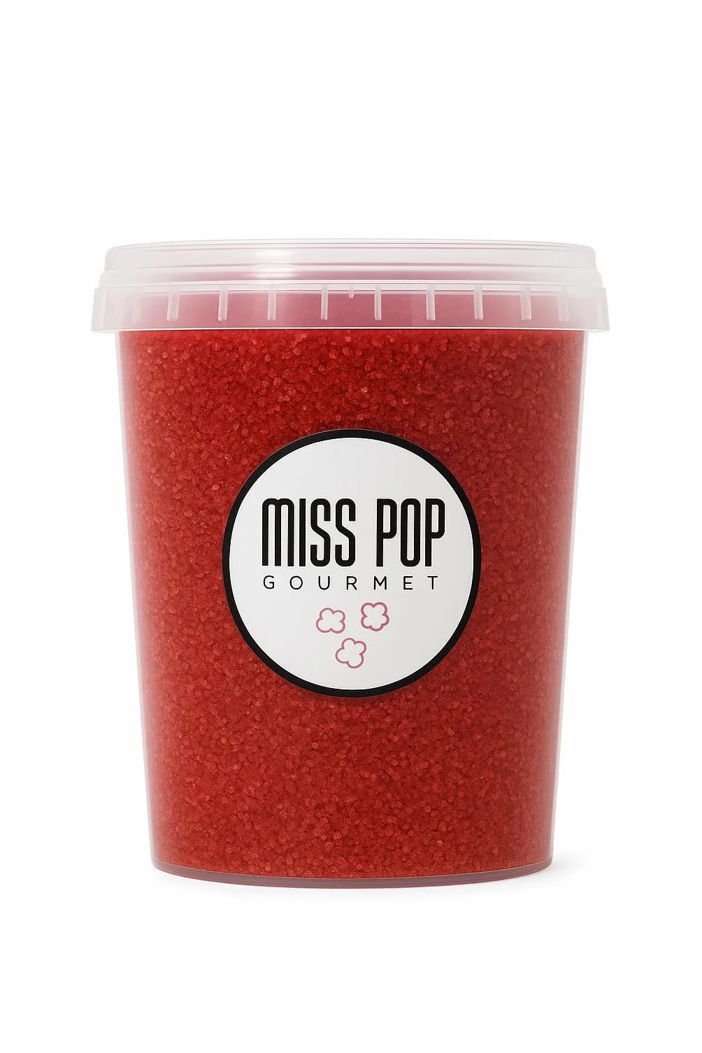 Miss Pop Gourmet - Azúcar de colores para palomitas | 1 kg | 5 colores (rojo, azul, verde, amarillo y naranja) (Rojo)