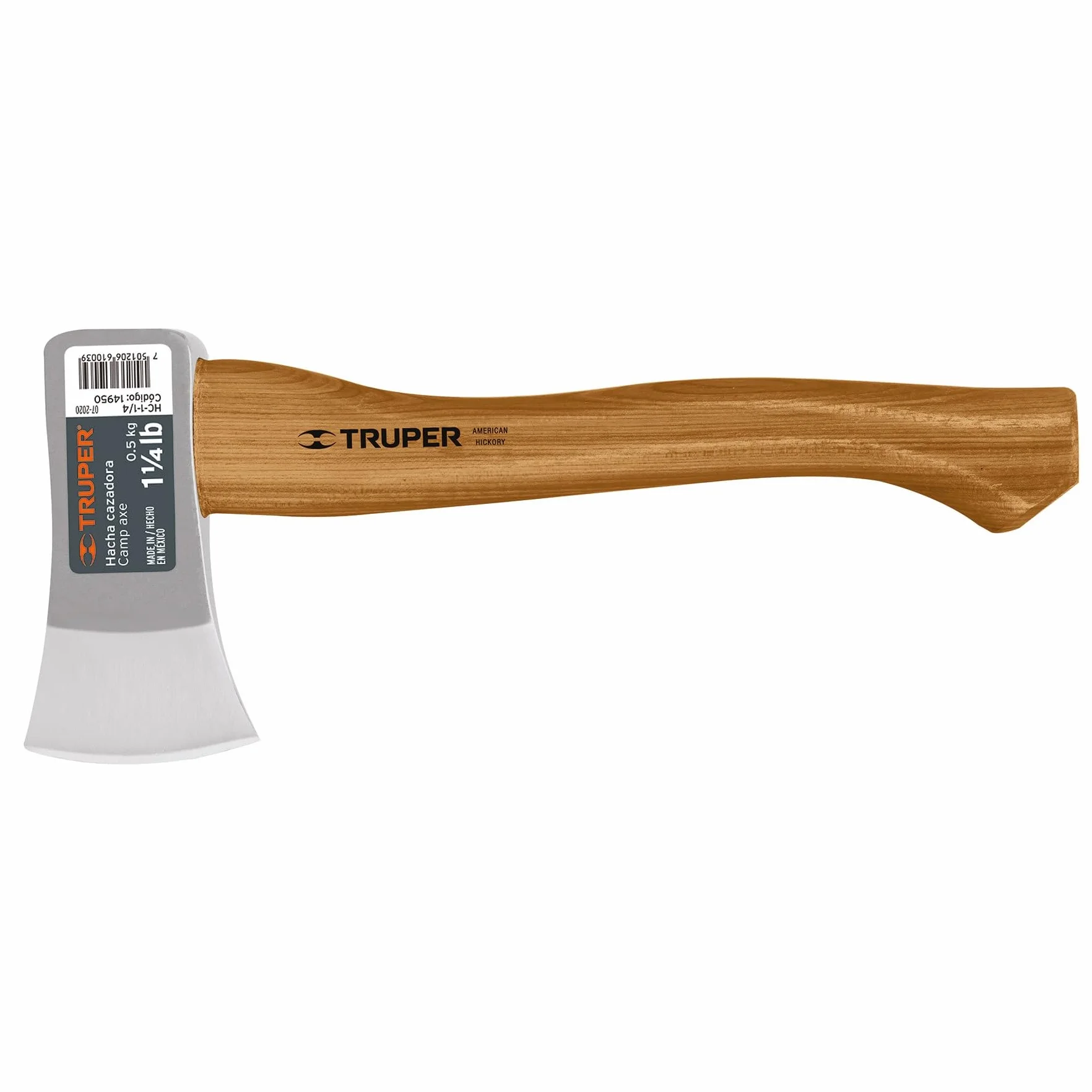 TRUPER HC-1-1/4 Hacha de Campamento 1 1/4 Libras Mango Nogal Americano 14 Pulgadas 0.5 kg