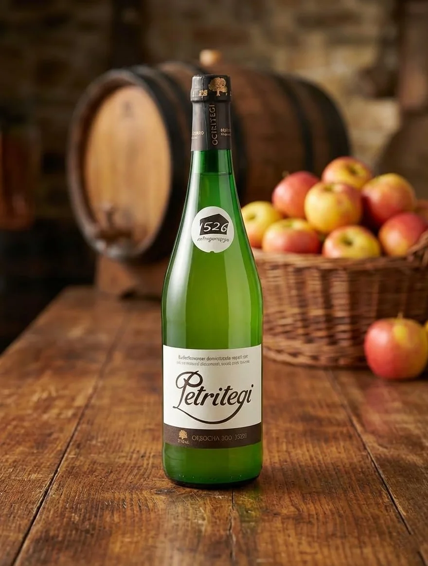 Petritegi Gorenak 12 Botellas de 75 cl – Sidra Natural con Tapón Escanciador, Elaborada con Mezcla de Manzanas Sidreras, Sabor Auténtico y Fresco, 6% Vol.