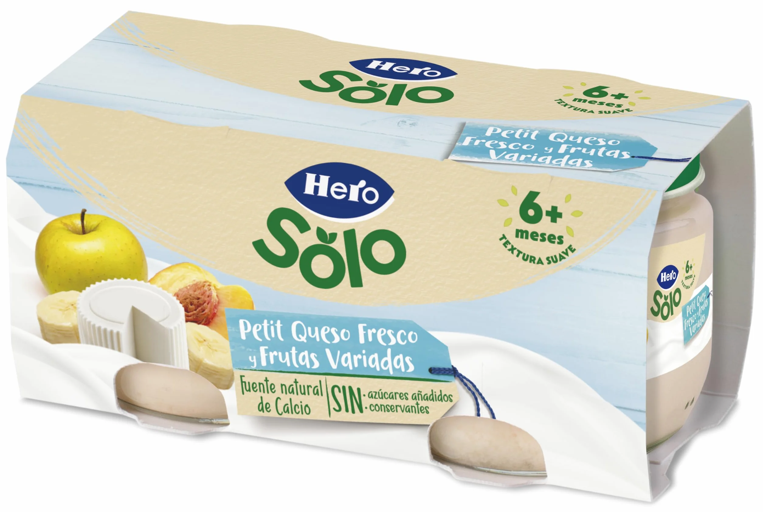 Hero Baby Tarrito Infantil Queso Fruta Variada Fuente de calcio vitamina C Sin Aceite de Palma 100% naturales 80g Paquete 24