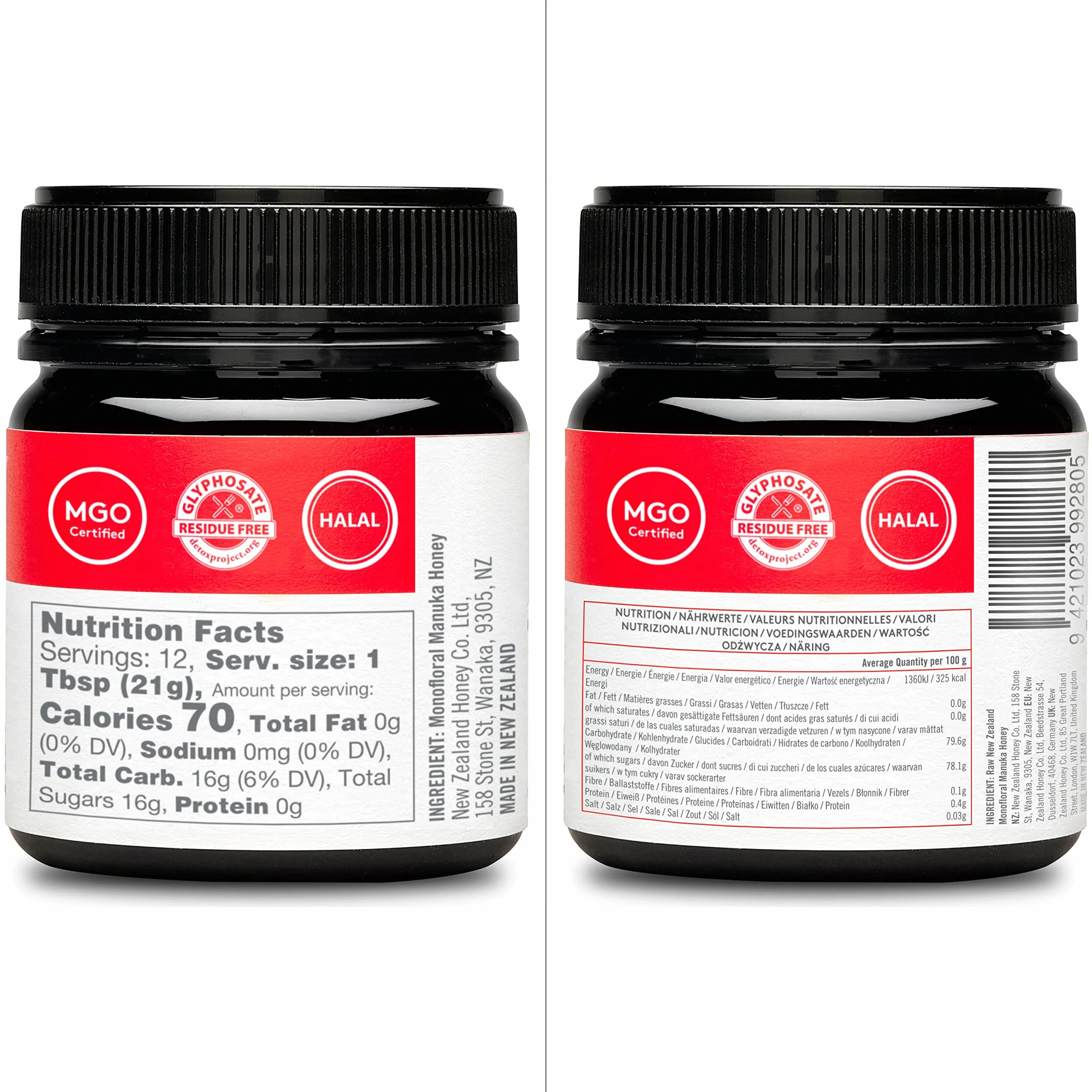 New Zealand Honey Co. Miel de Manuka UMF 15+ MGO 514+ 250g Tarro Monofloral Certificada