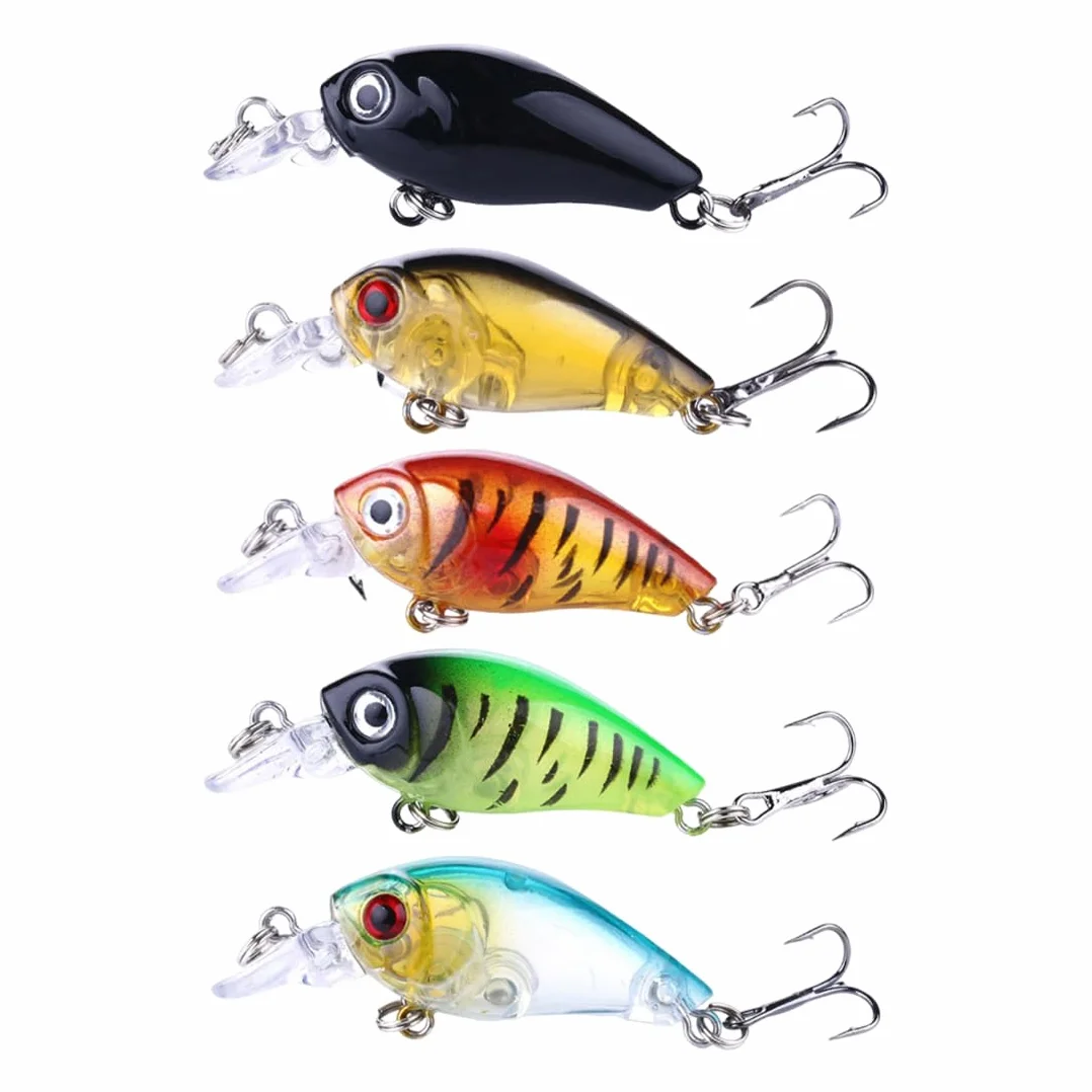 Juego De 5 Cebos Artificiales Señuelos Pesca Spinning Mar Flotante Agua Salada Trucha Perca Salmón