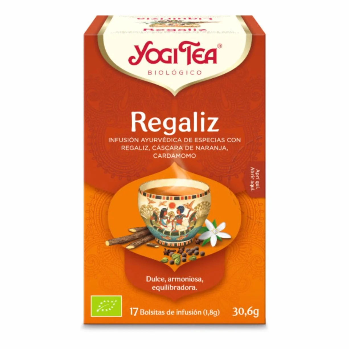 Yogi Tea - Regaliz, Infusión Ayurvédica de Especias con Regaliz, Cáscara de Naranja y Cardamomo - 17 Bolsitas, 30,6g