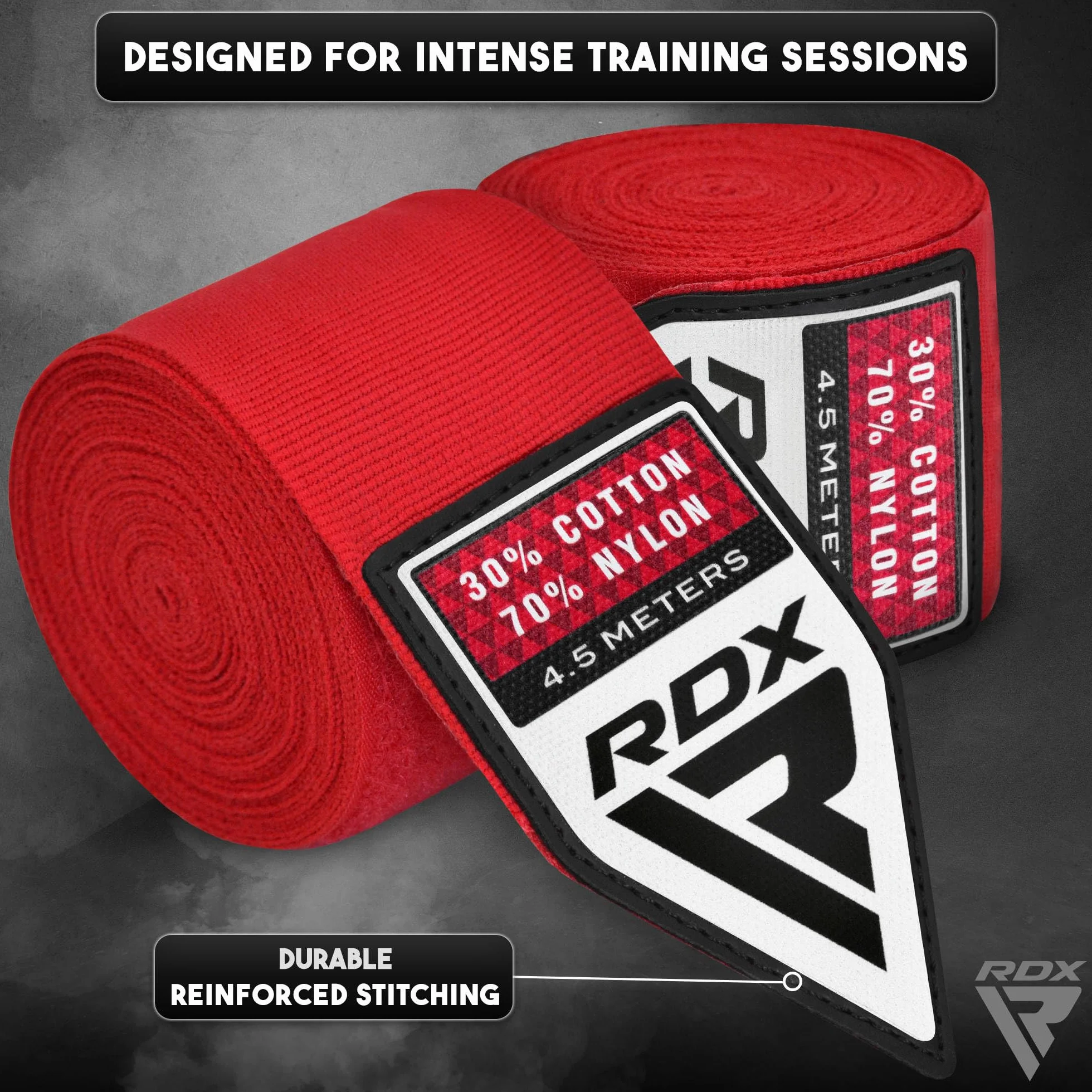 RDX Boxeo Guantes Interiores 4,5 Metros 180 Pulgadas Elástico Correa de Muñeca Vendaje Envolturas Entrenamiento Artes Marciales