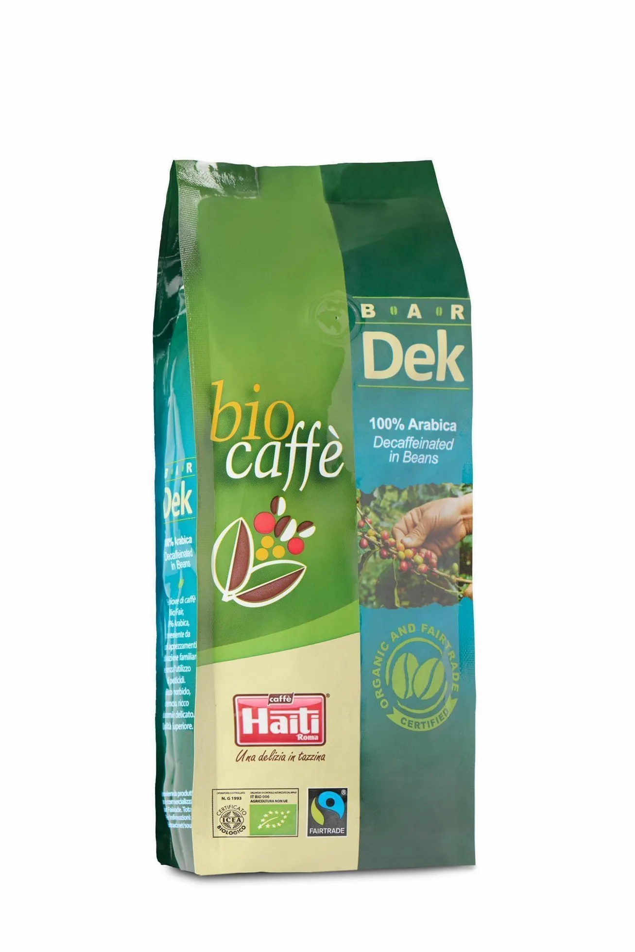 Caffè Haiti Roma Biocaffè Bar Dek 100% Café arábica en granos 100% Orgánico 100% Comercio justo 2 x 500 g