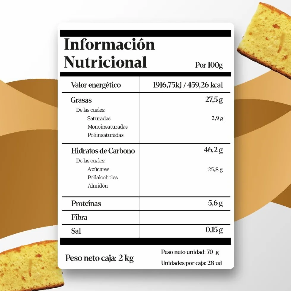 LAPASION - Bizcocho COC envuelto | Bizcochos Casero | Individual | Sobaos | Bollos caseras | Bollería | Ideales para Desayunos y Meriendas | 2 Kg