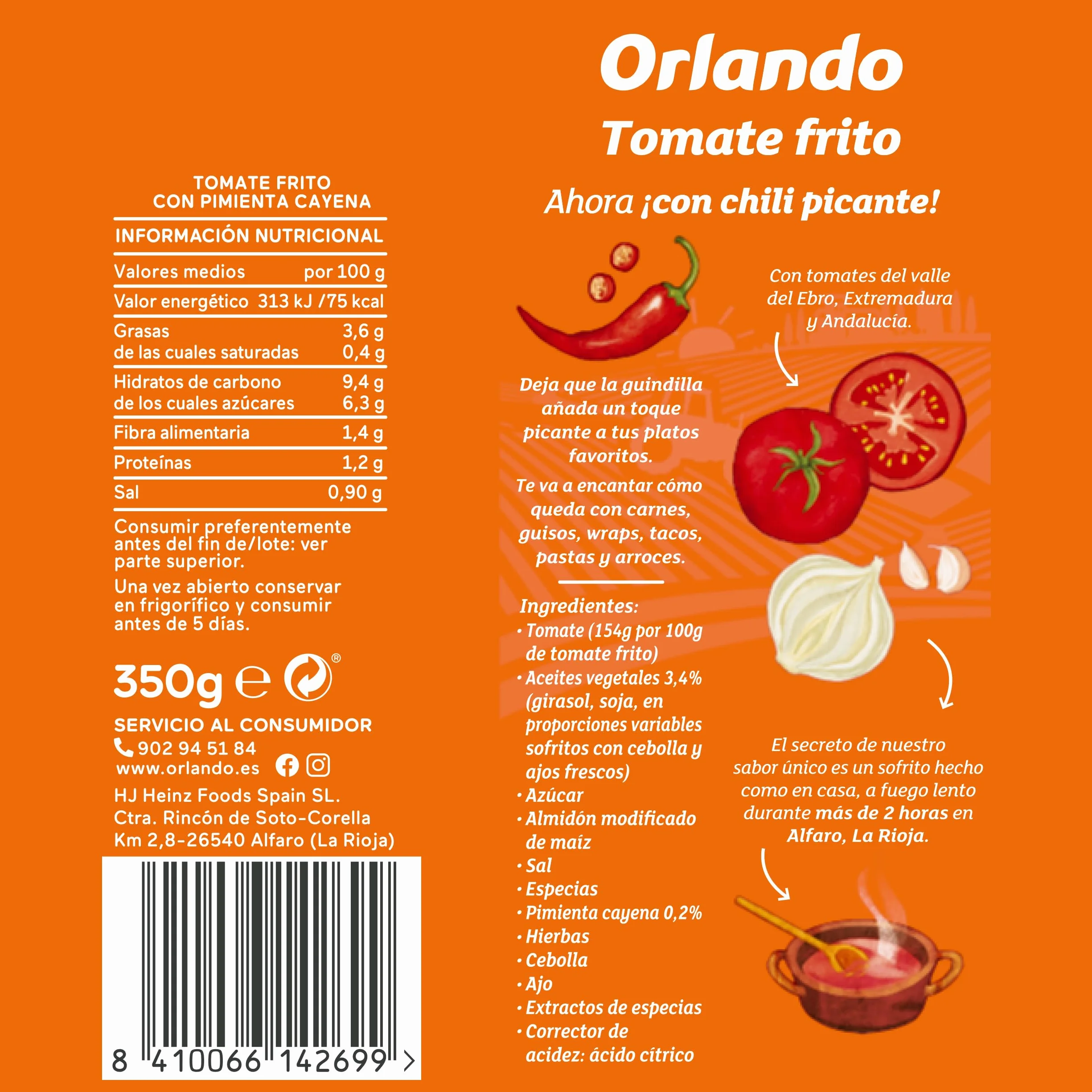 ORLANDO Tomate Frito Chili Picante Brik 350g
