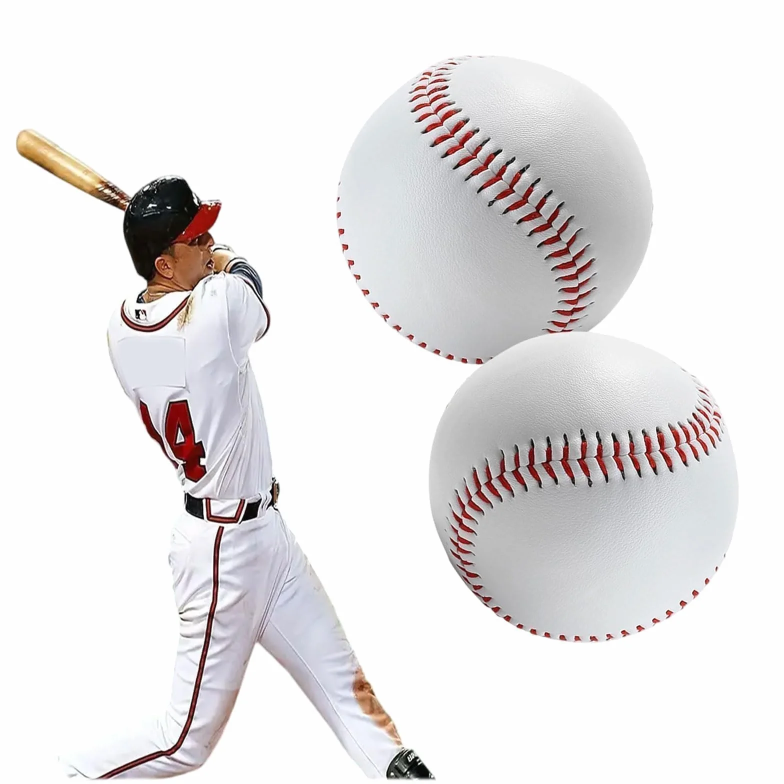 Pelotas de Béisbol Cosidas a Mano, 9 Pulgadas, PU Suave, para Adultos y Jóvenes