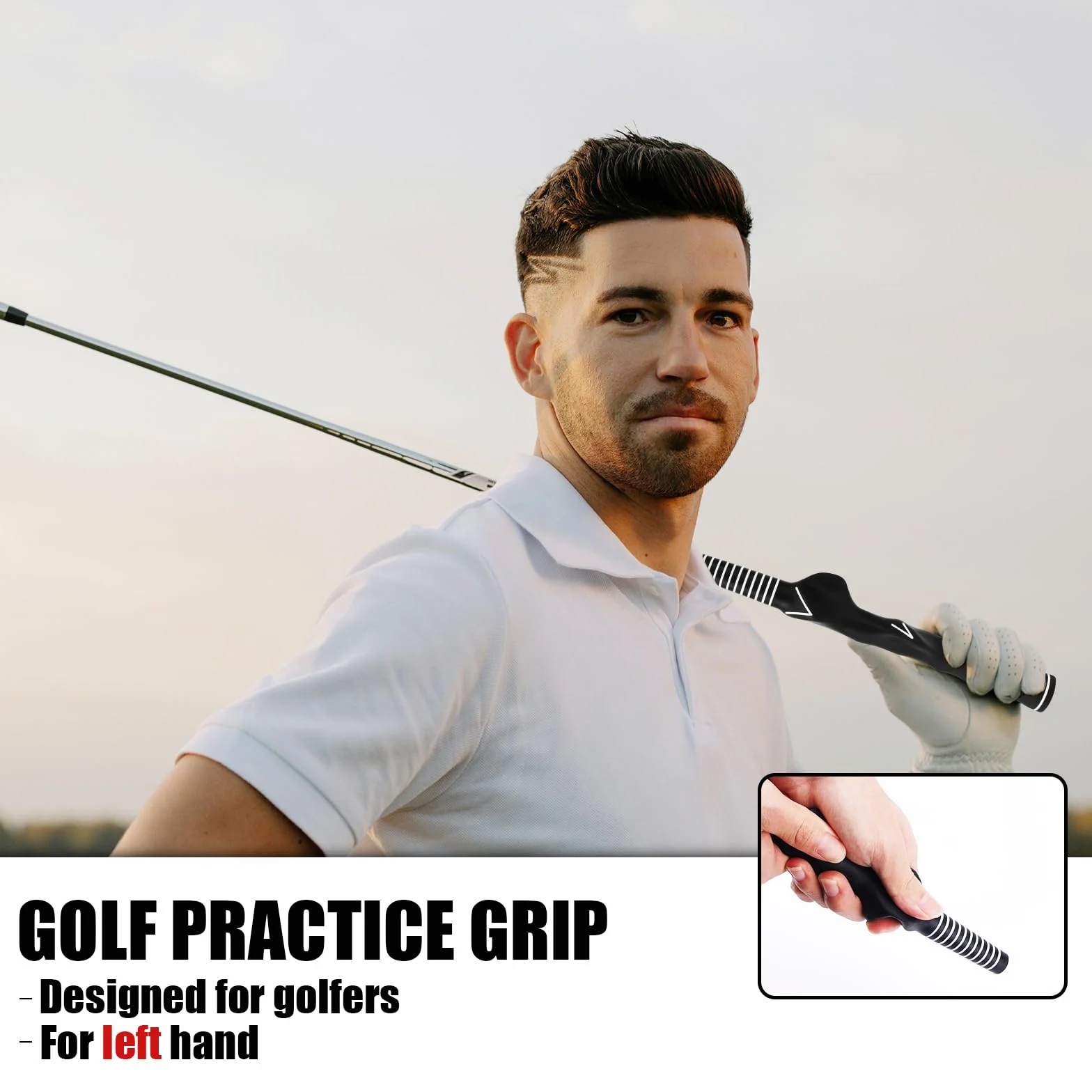 Entrenador de Agarre de Golf para Zurdos, Empuñadura Antideslizante Accesorios de Práctica