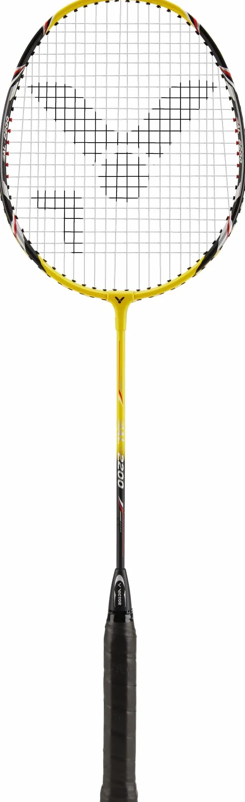 Victor AL 2200 Badminton Racket Yellow Single Set with Shuttlecock Carry Bag