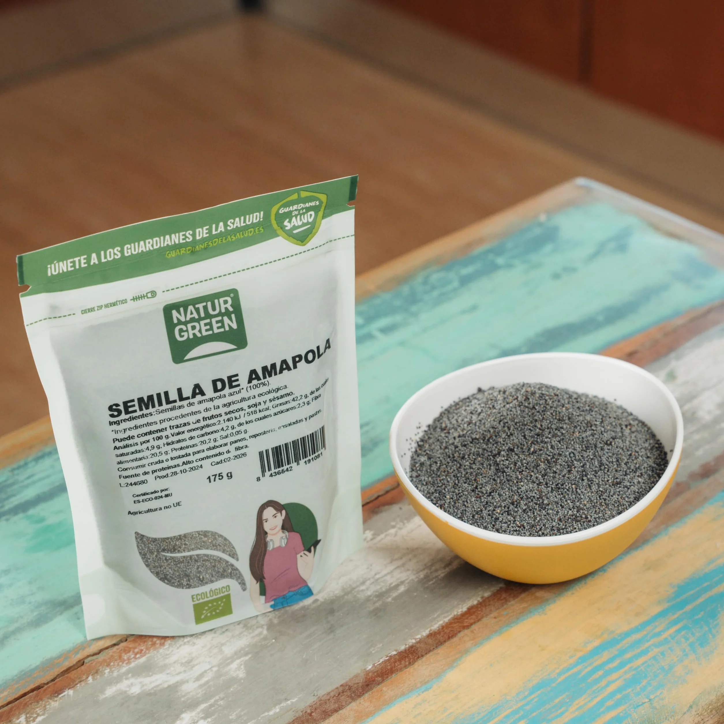 NaturGreen - Semillas de Amapola Azul Bio, Pack 9 x 175 g, Alimento Ecológico, Sin Gluten, Alta en Fibra y Proteína, 100% Natural, Vegana, Ideal para Repostería, Panes y Ensaladas