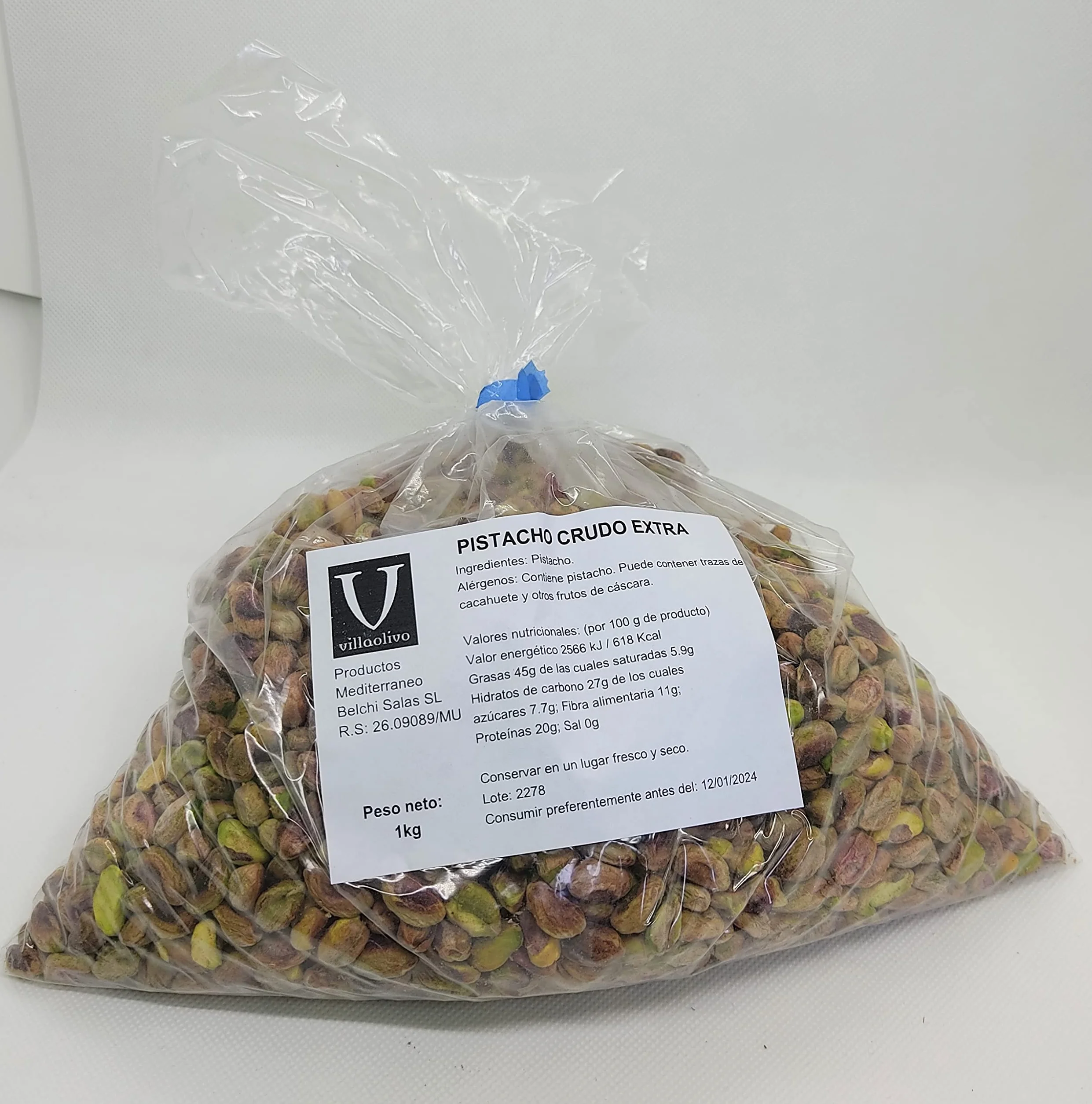 Villaolivo - Pistacho Mondado Crudo 1kg | Frutos Secos Selectos para Recetas y Aperitivos