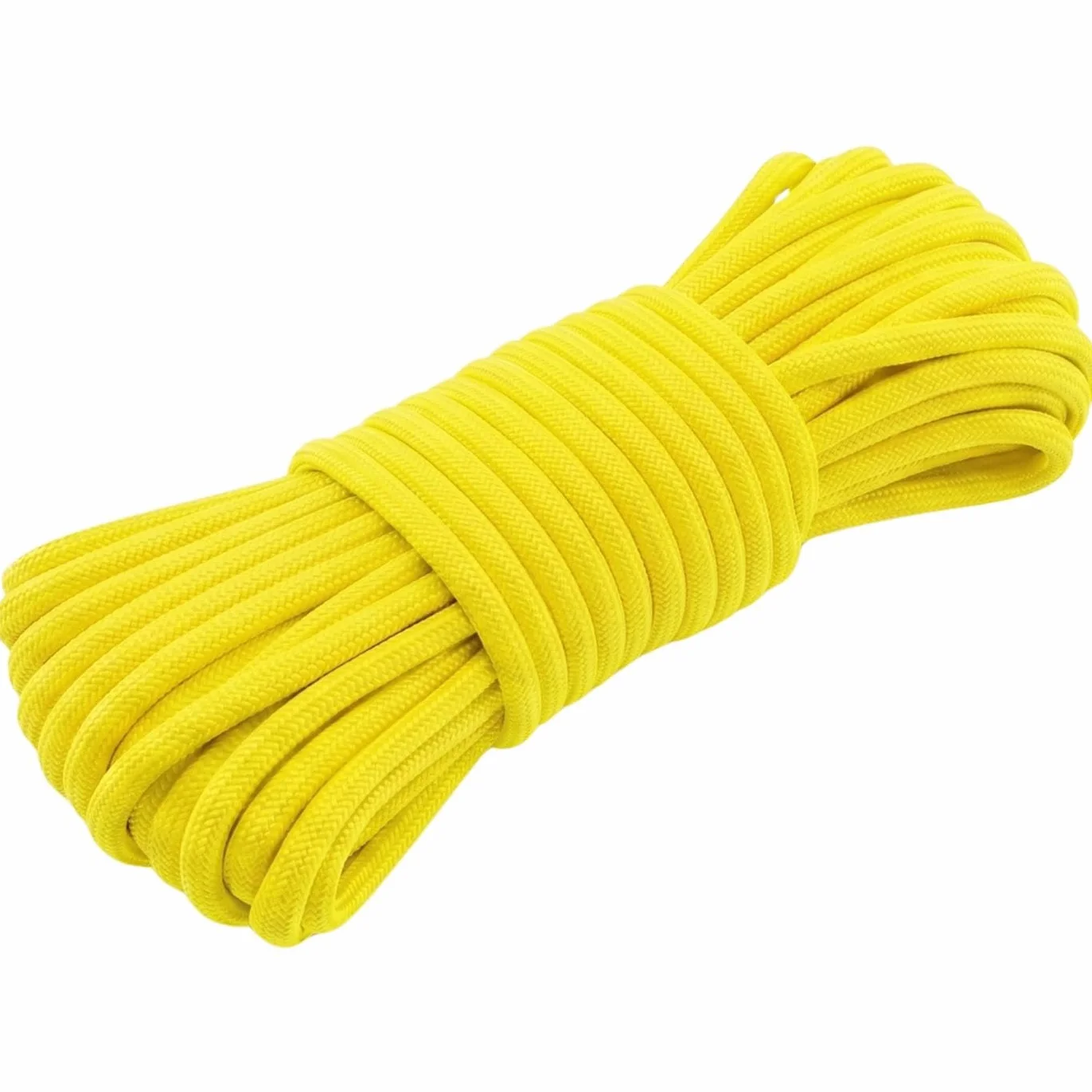 Lumonic 10m Paracord 4mm Amarillo fluorescente 100% nailon 7 núcleos 32 filamentos 250 kg