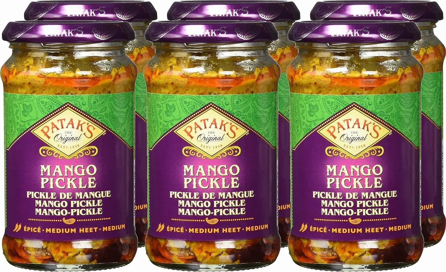 Patak'S Pack de pepinillos de mango suave de 6 x 283 gr 0.282999999999999 ml - Pack de 6