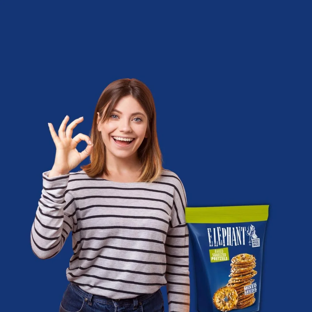 Elephant Squeezed Pretzels Sea Salt 3 paquetes de 80 g Needforsweet