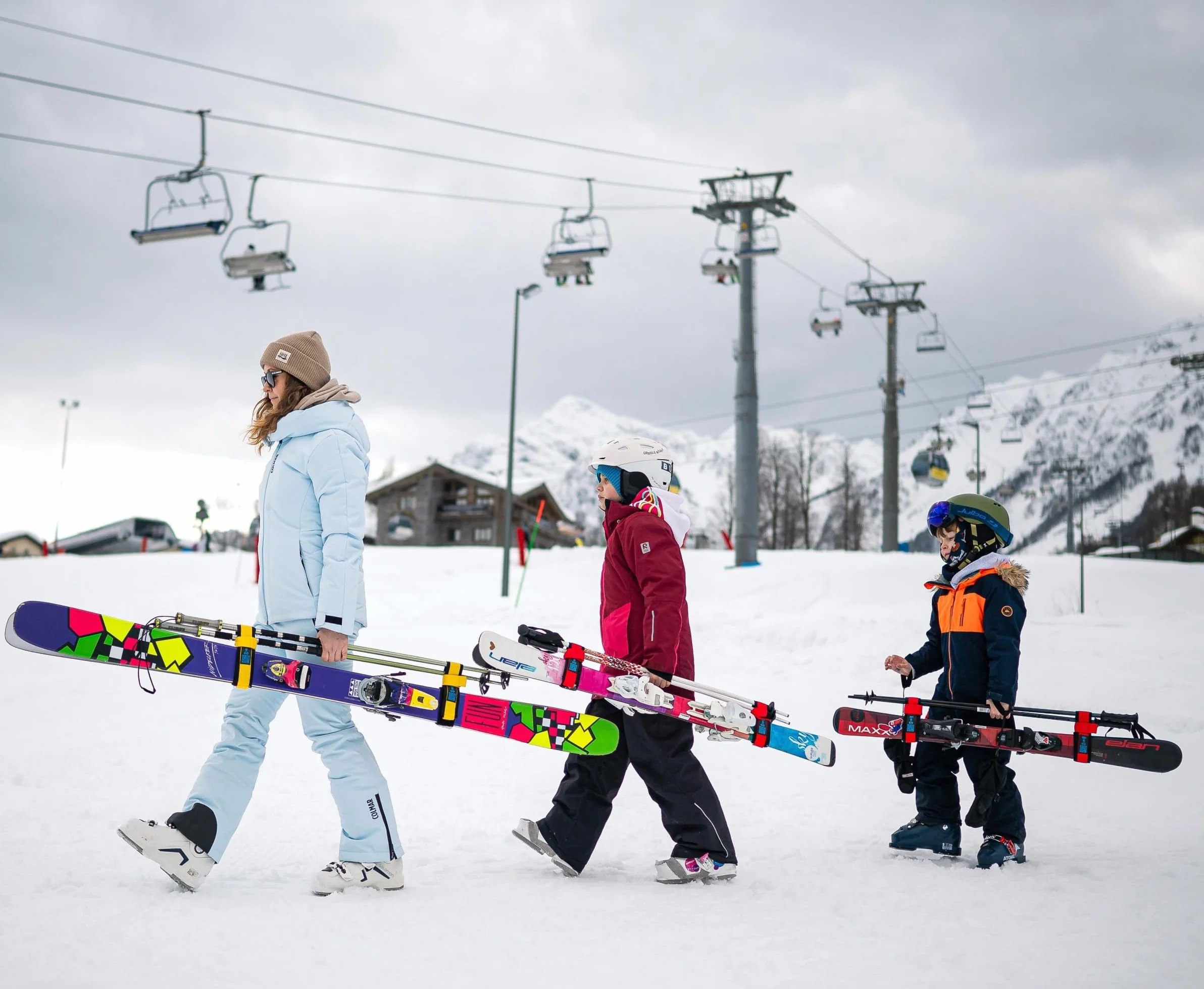 SKI-N-GO Portaesquís y bastones de esquí Azul M