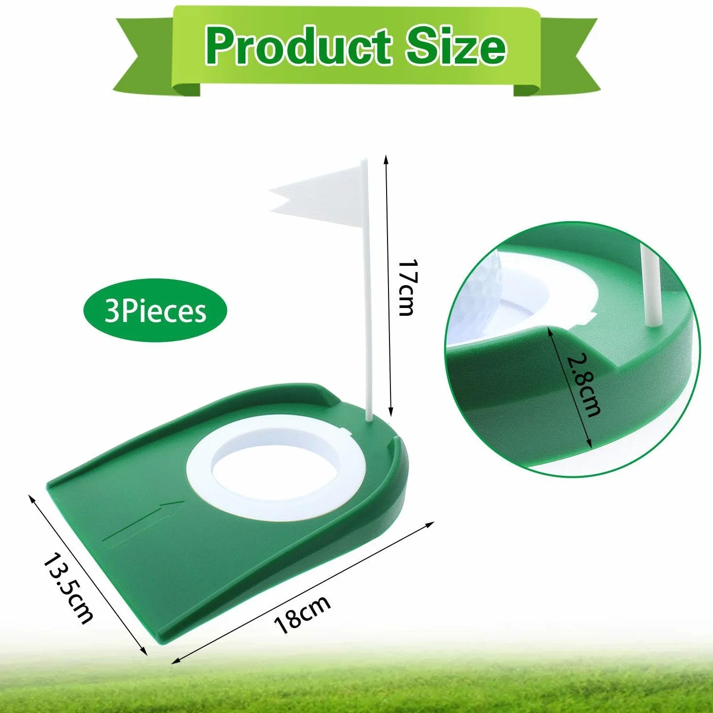 Putter De Golf De 3 Piezas, Mini Juego De Entrenamiento Para Sala