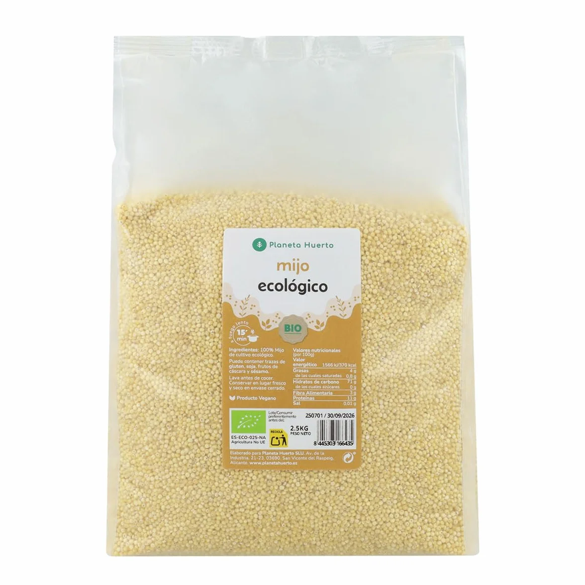 Mijo pelado ECO Planeta Huerto 2,5 kg