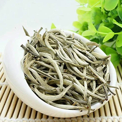 100g (0.22LB) Aguja de Plata, Té Blanco Baihaoyinzhen Punta Blanca, Pekoe Árbol Viejo, Comida Orgánica Natural, Té Crudo Chin