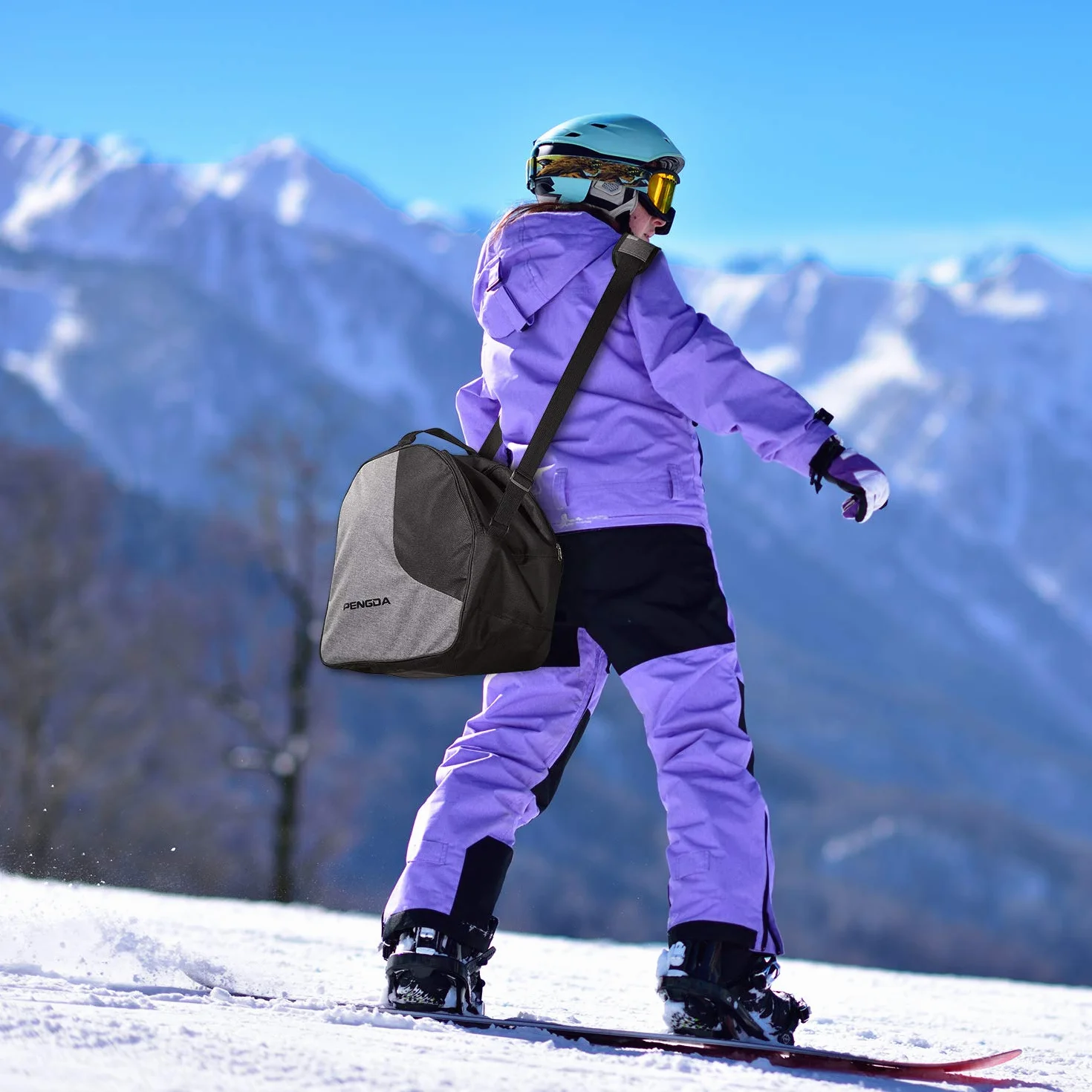 PENGDA Bolsa extragrande para botas de esquí con compartimento para casco