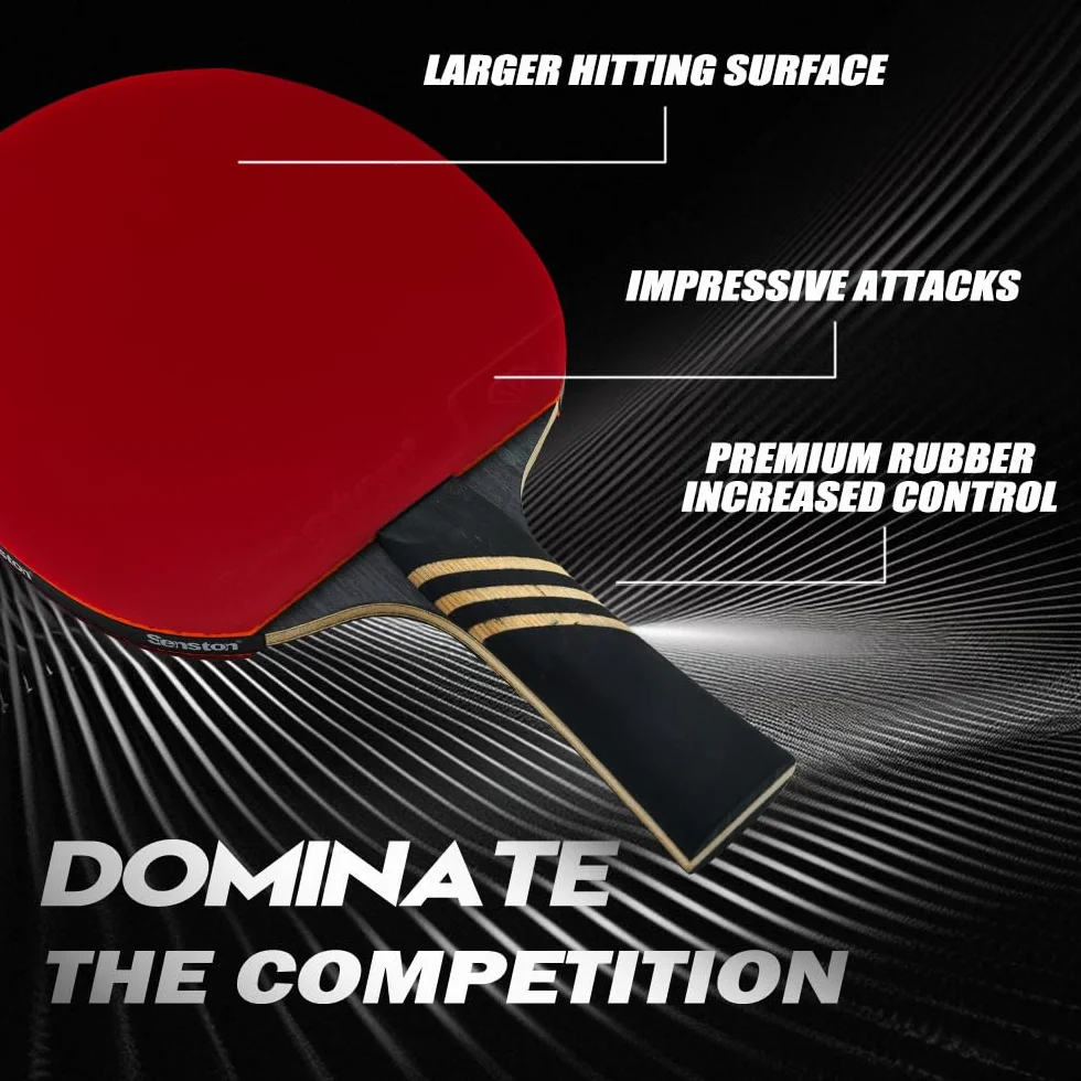 Senston Raqueta de Ping Pong Profesional con Tecnología de Carbono, Juego para Avanzados