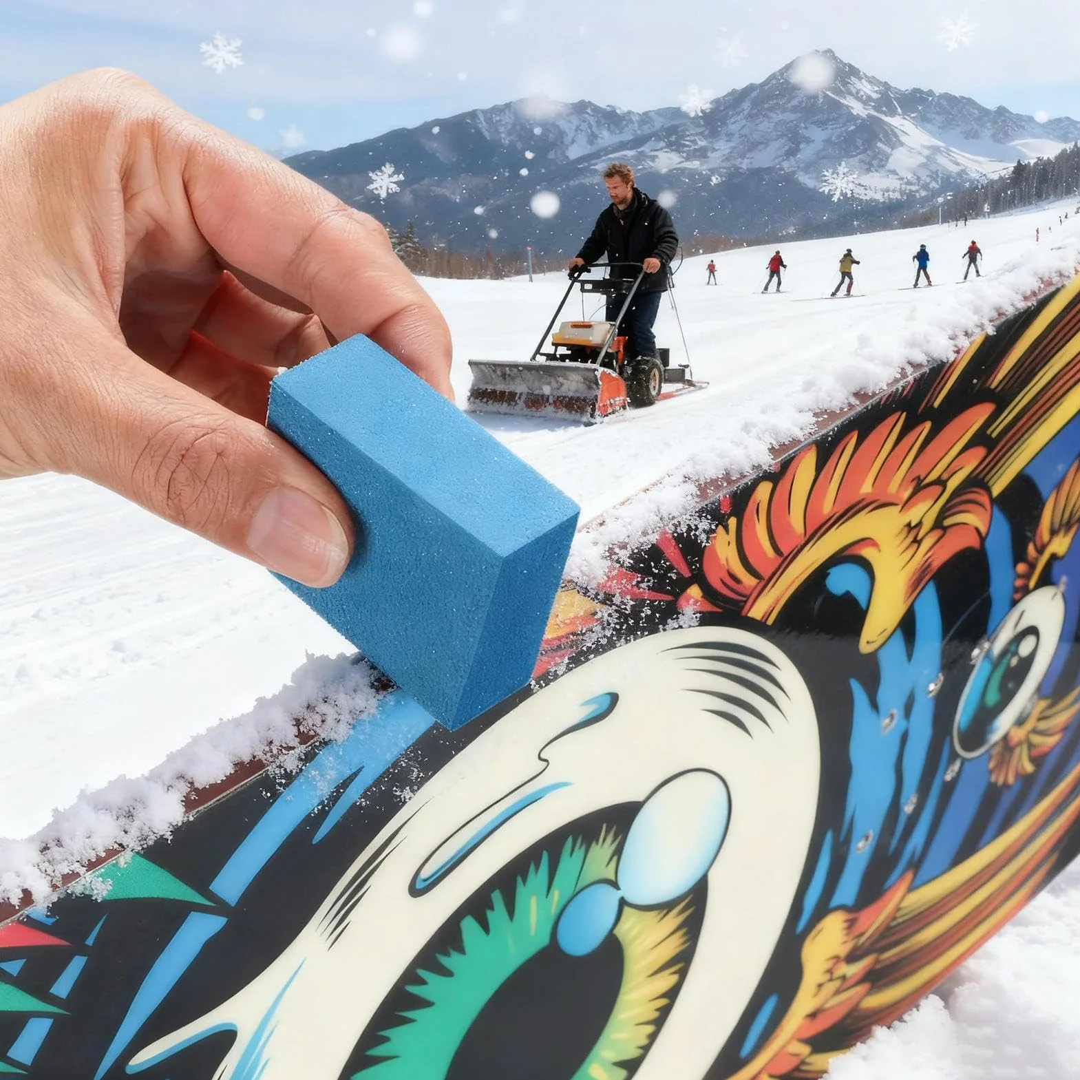 Genérico Bloque Abrasivo De Goma Gomosa para Afinado de Tablas Snowboard y Esquí