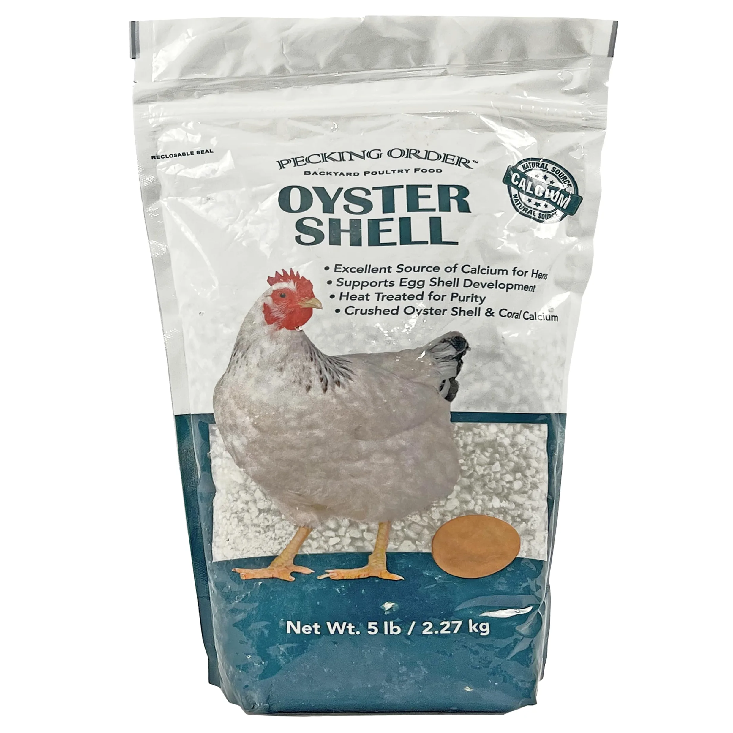 Pecking Order Oyster Shell - Suplemento de calcio para apoyar a las gallinas ponedoras y el desarrollo fuerte de la cáscara de huevo (5 libras)