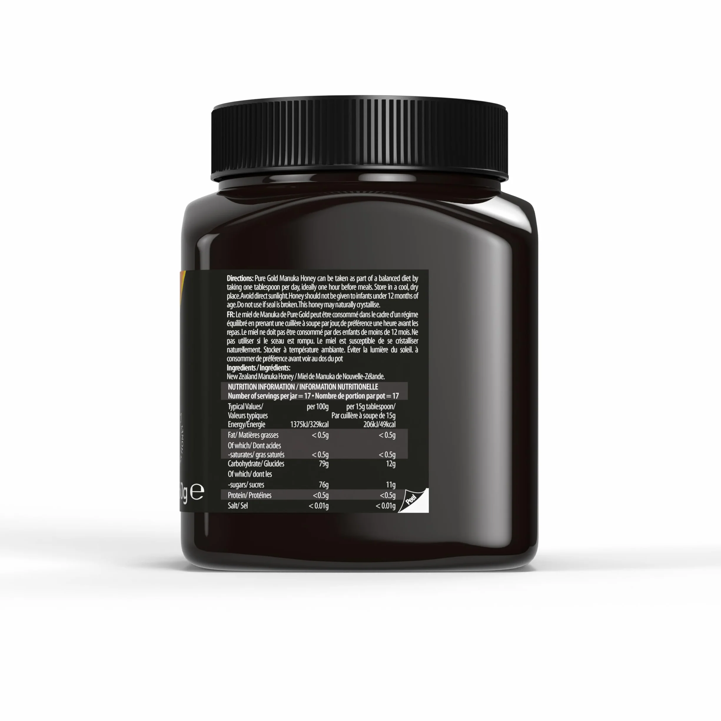 Pure Gold Miel Natural Cruda de Manuka, Ecológica, Producida en Nueva Zelanda