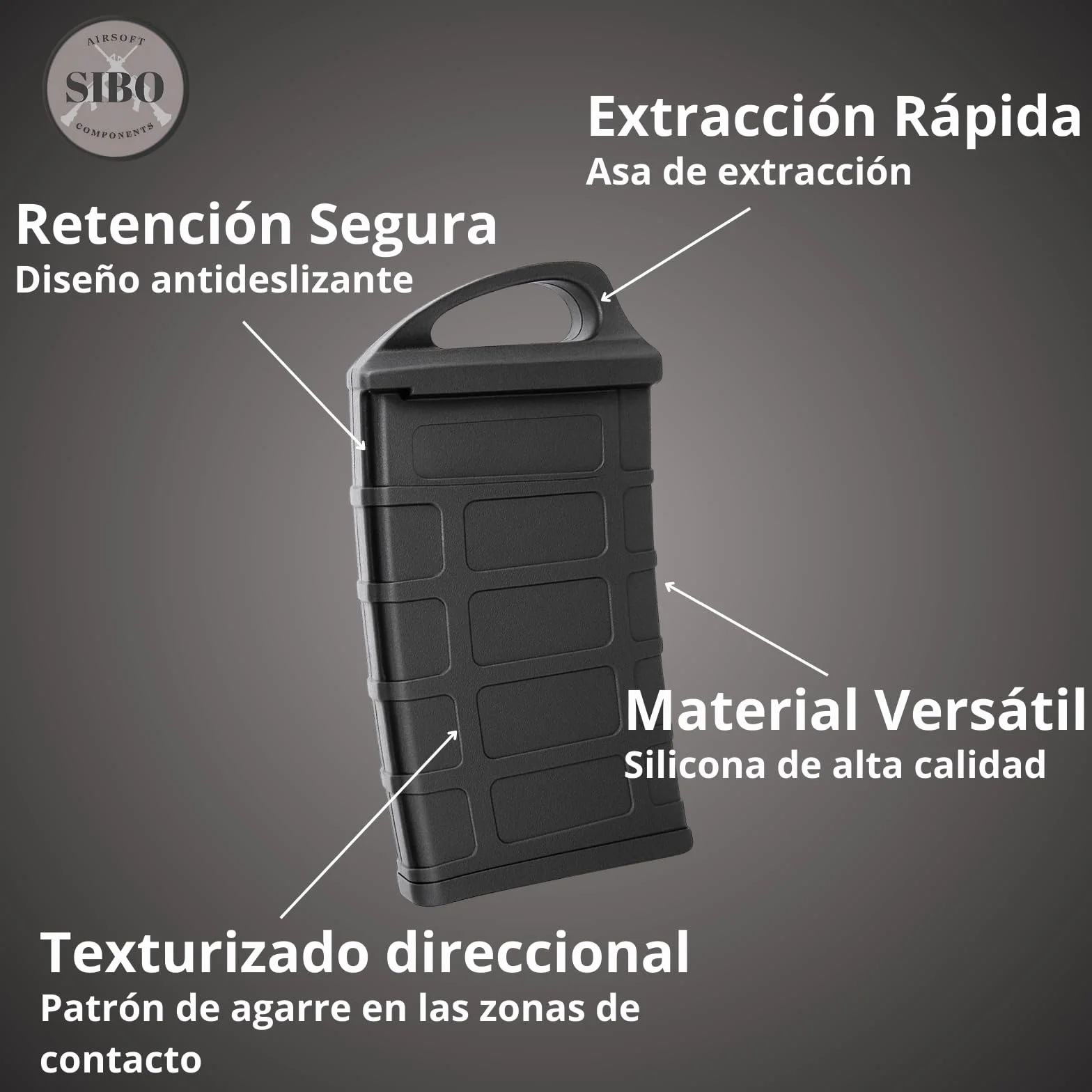 Sibo Fundas Protectores Silicona Antideslizante para Cargadores Airsoft AR M4 M16 STANAG PMAG Pack 2 Verde