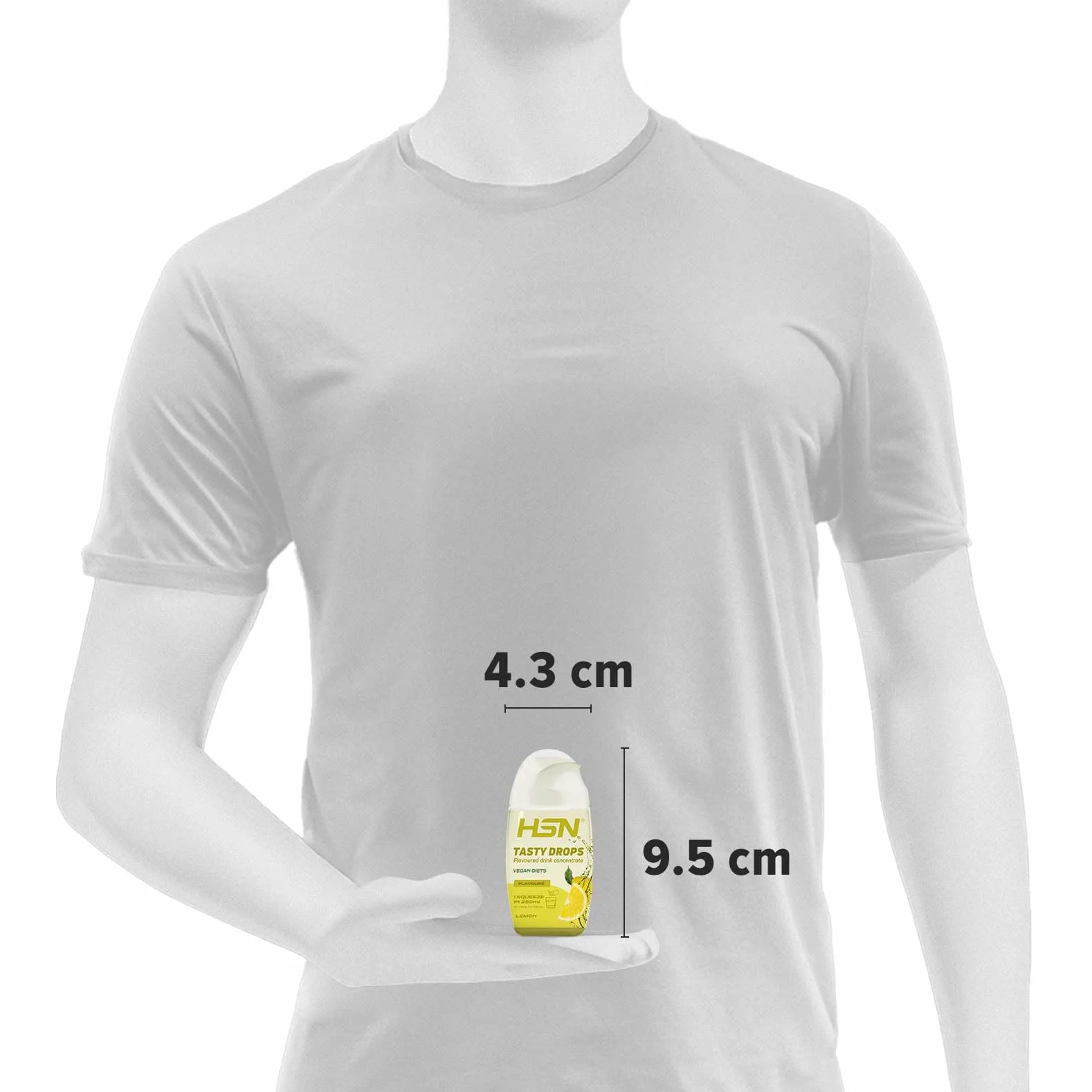 HSN Tasty Drops Saborizante Líquido Sin Calorías para Agua | Sabor Limón - 65ml (hasta 8 litros) | Gotas Saborizantes Sin Azúcar | Potenciador de Bebidas | Apto Vegano, Sin Gluten